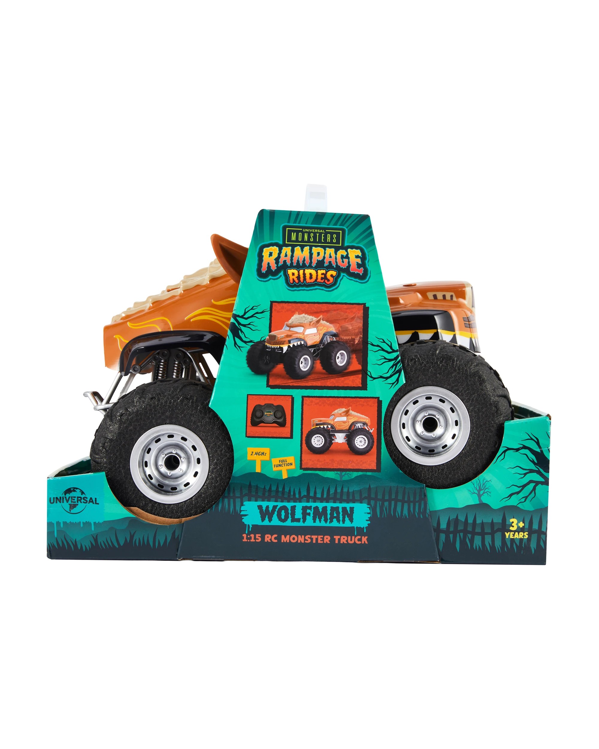 8 Universal Monsters Rampage Rides Wolfman 1:15 RC Monster Truck, 8 of 8