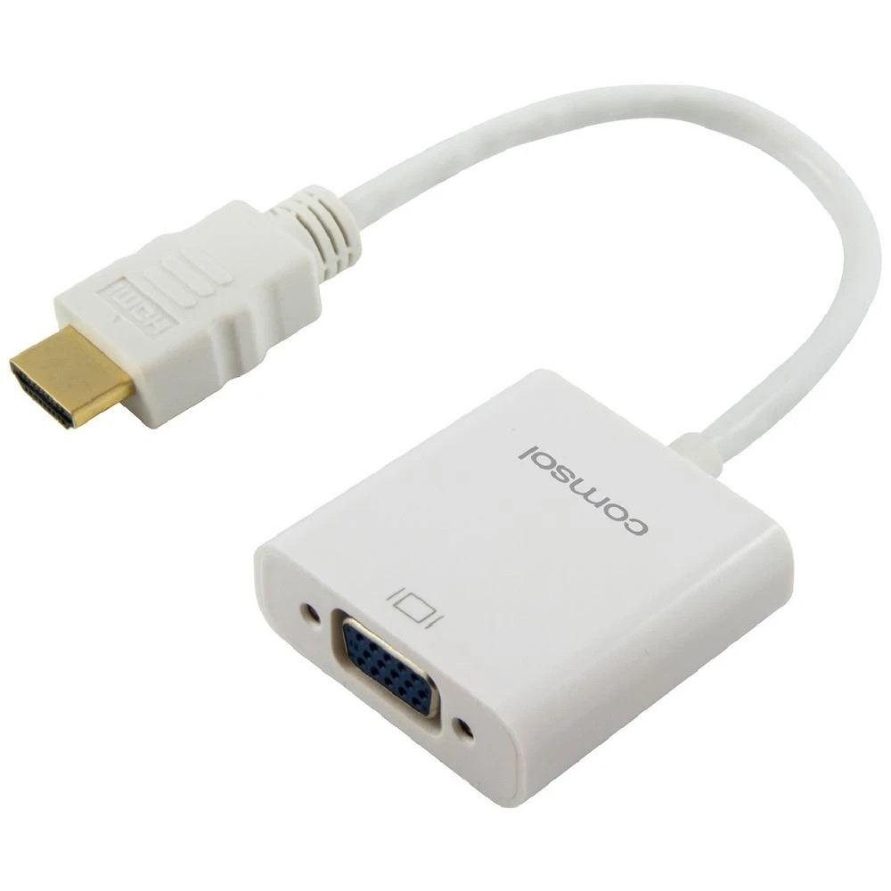 1 Comsol Male HDMI to Female VGA and 3.5mm Audio Adaptor, 1 of 5