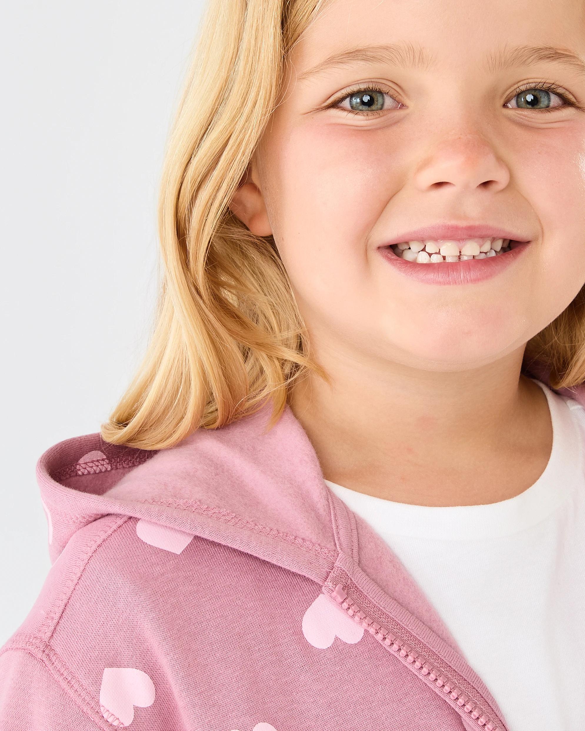 4 Zip Through Hoodie Pink Heart, 4 of 8