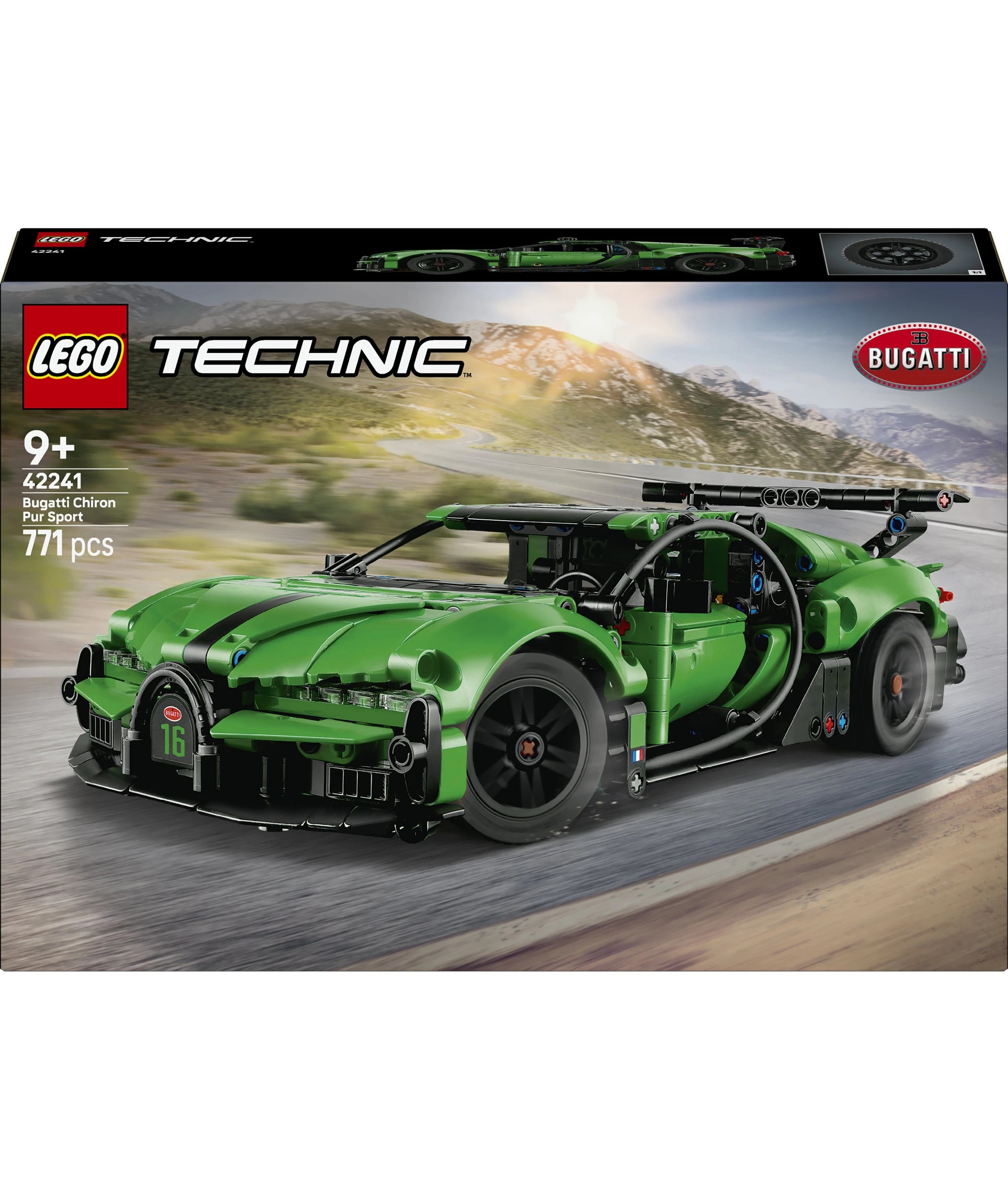 1 LEGO Technic Green Bugatti Chiron Pur Sport Hypercar 42241, 1 of 9