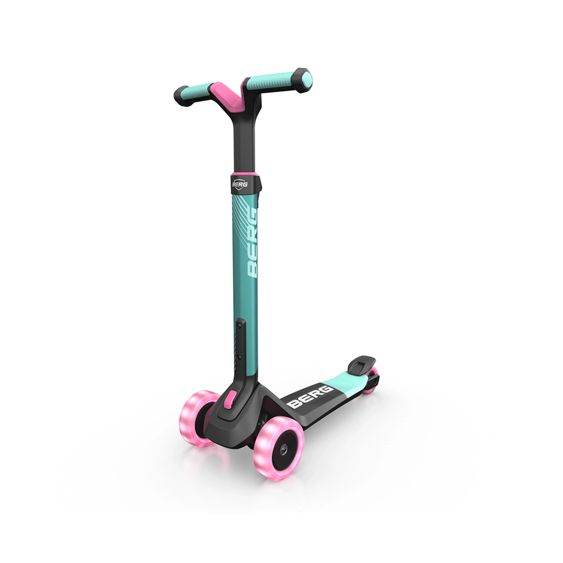 1 BERG Nexo Foldable Kids Scooter With Lights - Adjustable Handlebar Age 2 Plus
 - green, 1 of 3