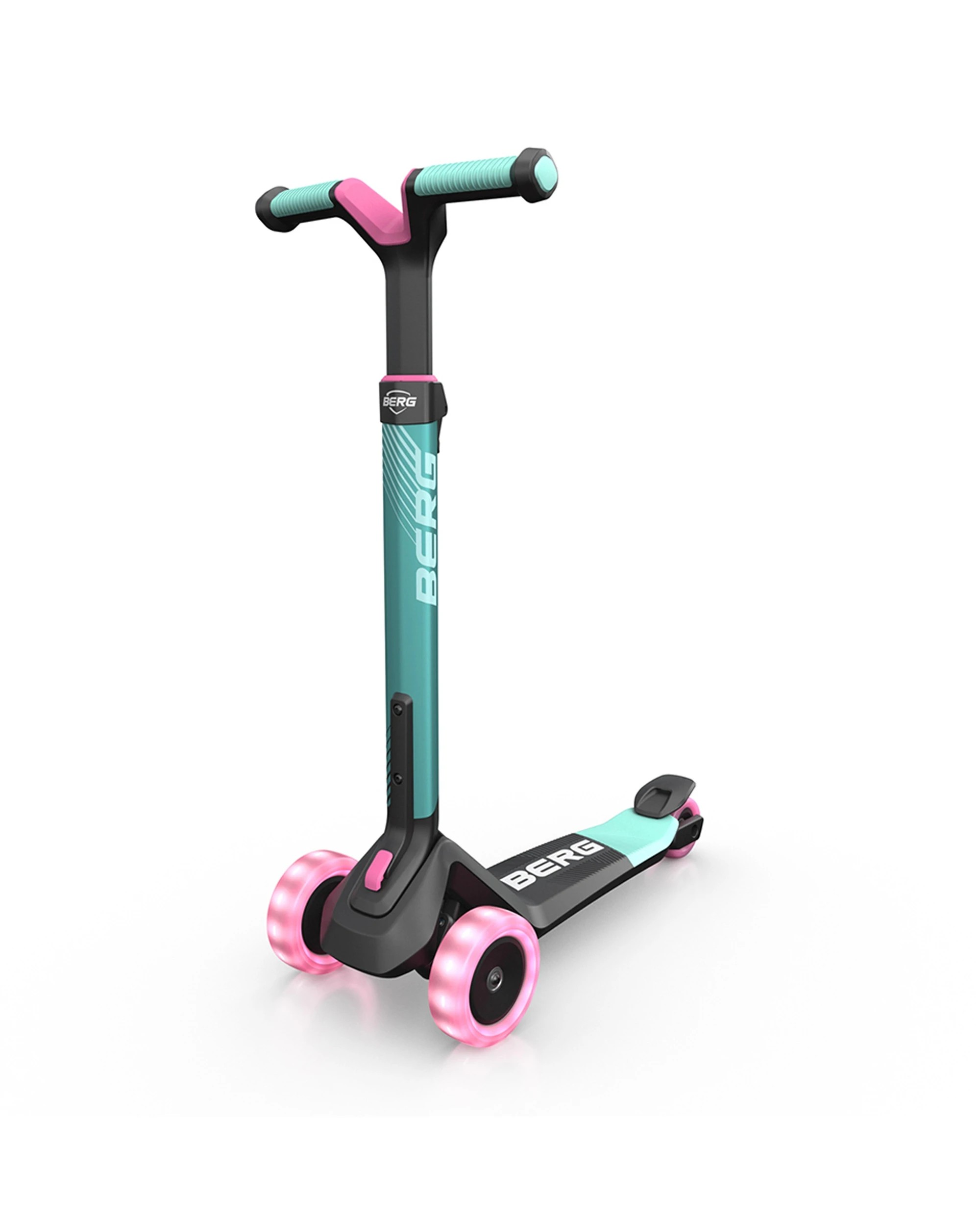 1 BERG Nexo Foldable Kids Scooter With Lights - Adjustable Handlebar Age 2 Plus
 - green, 1 of 3