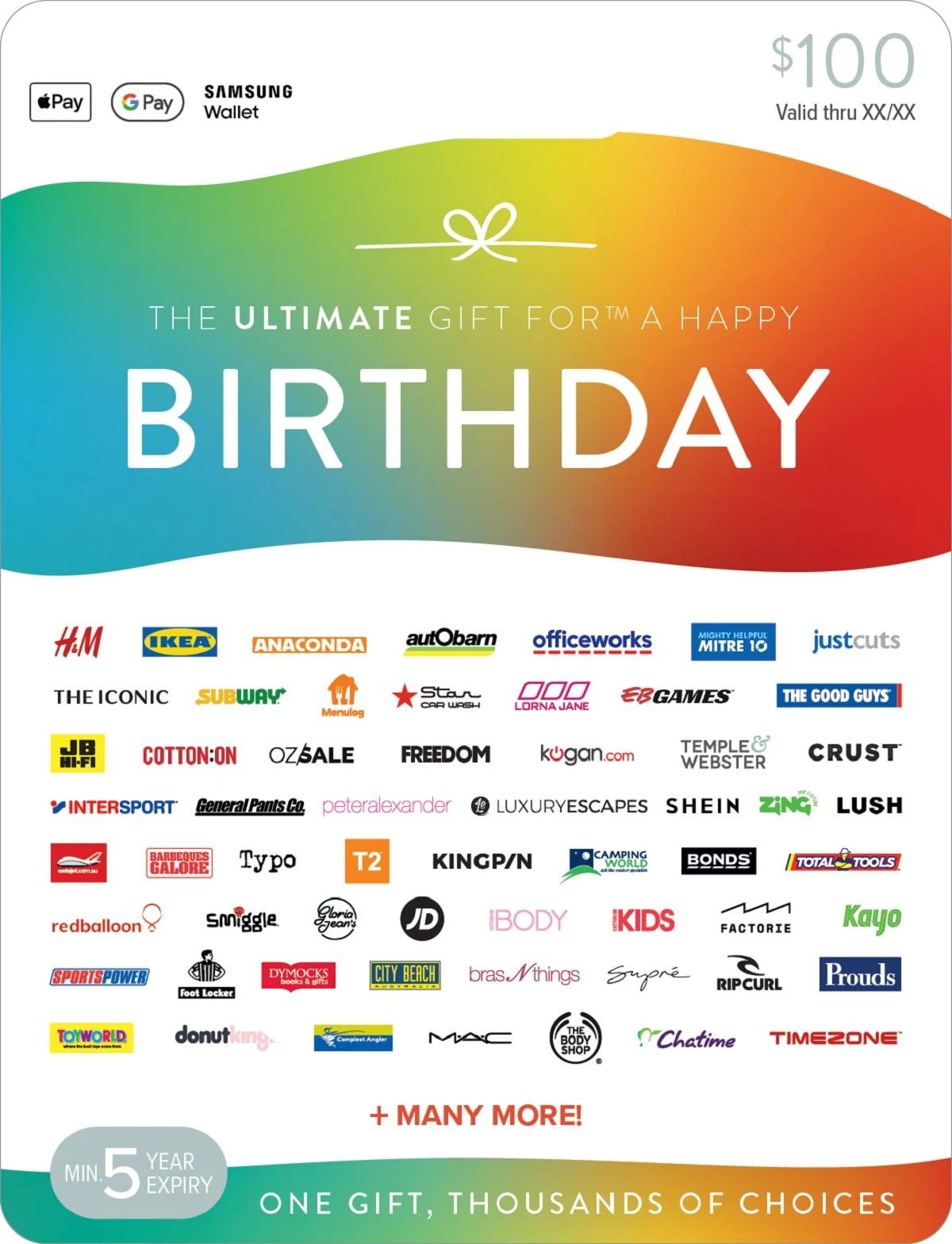 1 The Ultimate Birthday $100 Gift Card