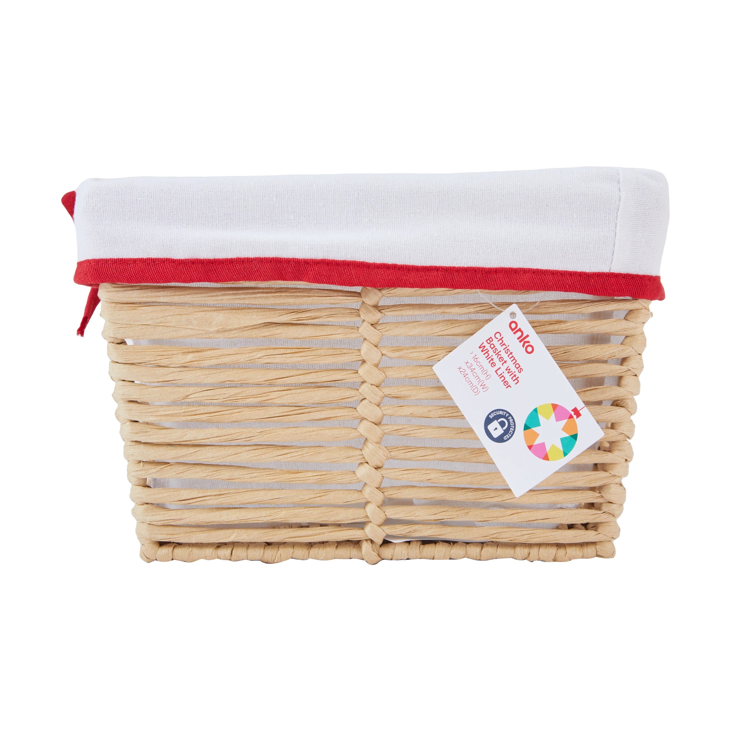 6 Christmas Basket with White Liner, 6 of 6