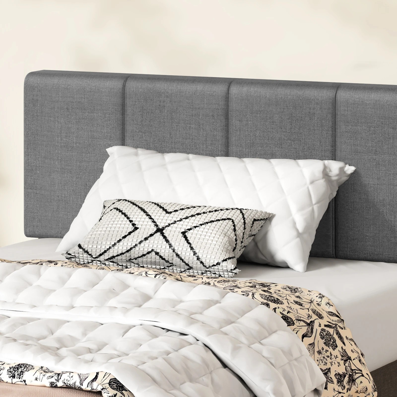 5 Alfordson Bed Frame King Single Gas Lift Storage Adjustable Headboard Luria - Grey, 5 of 9