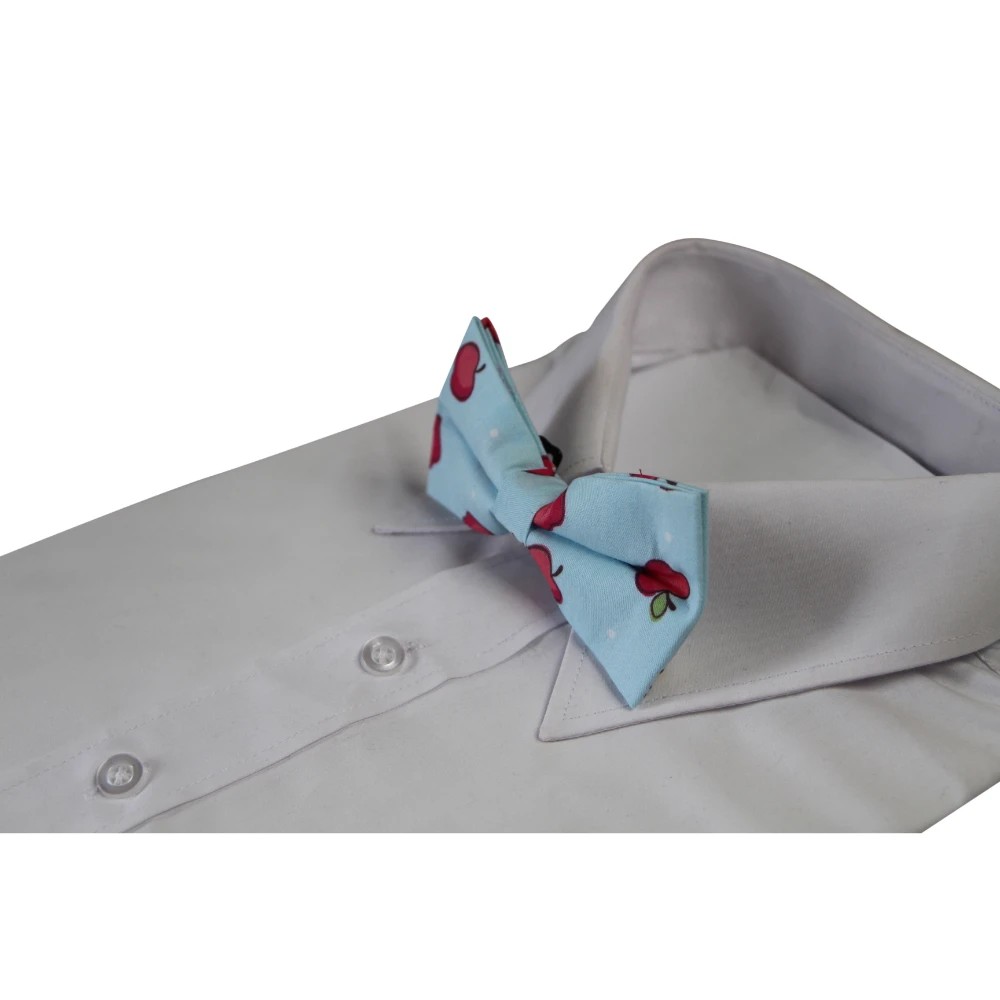 1 Zasel Mens Light Blue Red Apple Fruit Patterned Bow Tie - Multi, 1 of 3