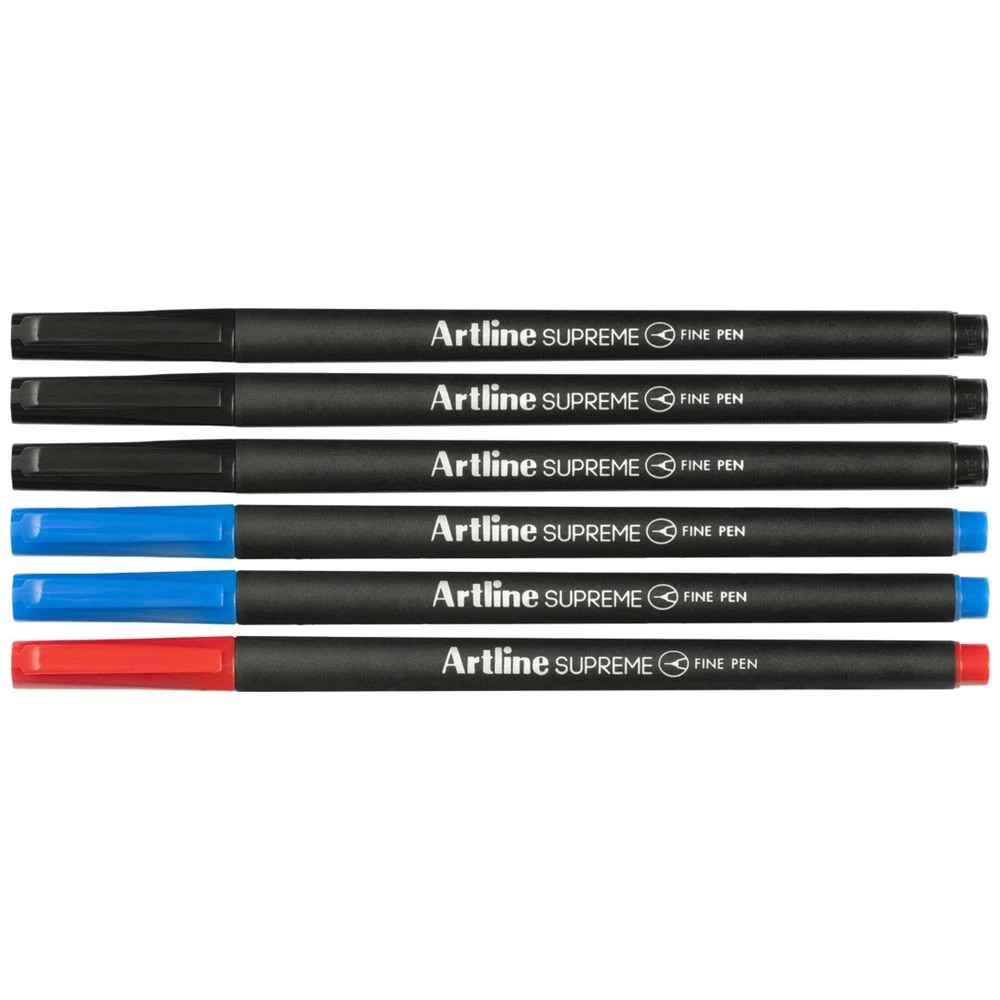 3 Artline Supreme Fineliner 0.4mm Core Colours 6 Pack, 3 of 3