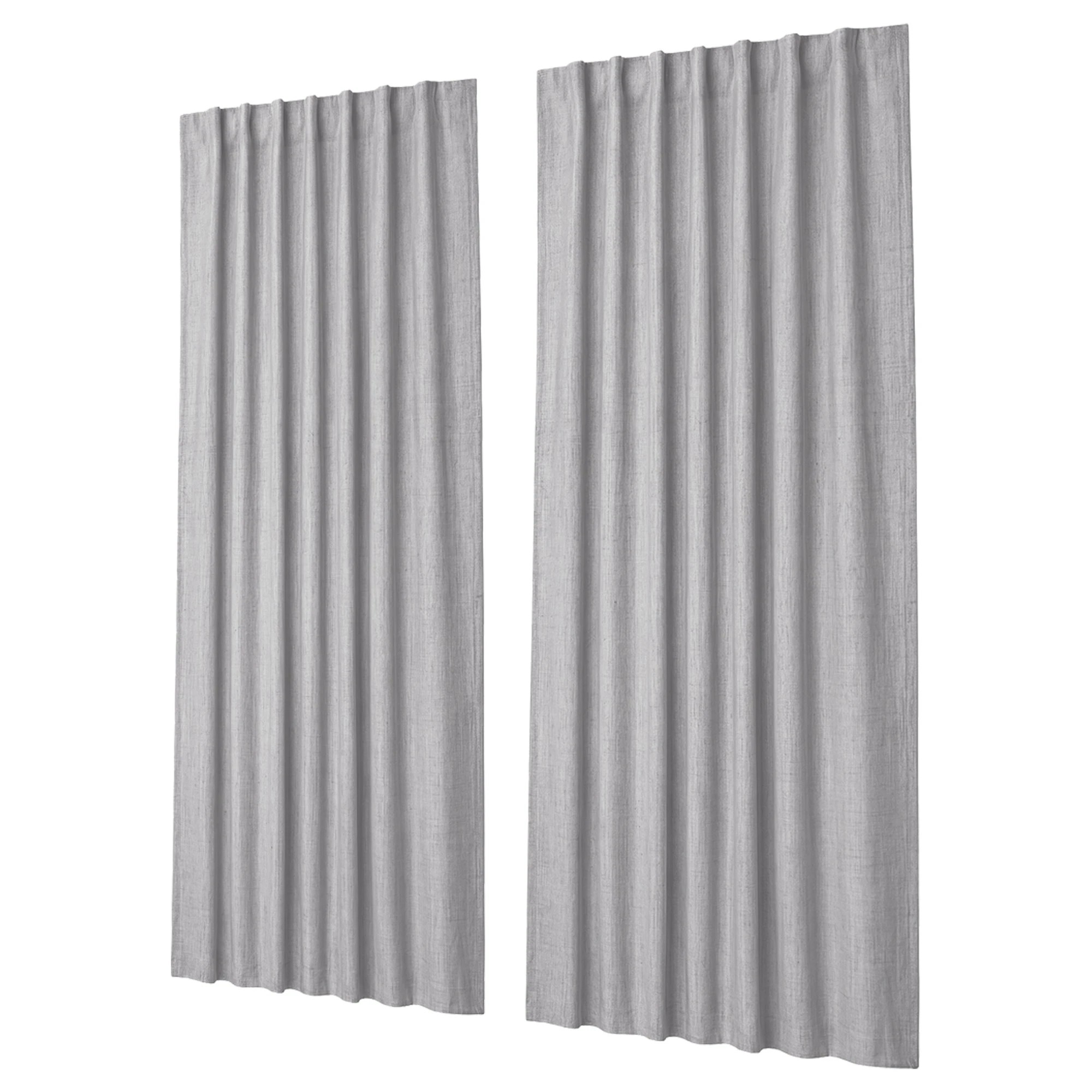 1 Marlow Blackout Curtains 2 Panels Thermal Linen Look Blockout Drapes Grey, 1 of 8