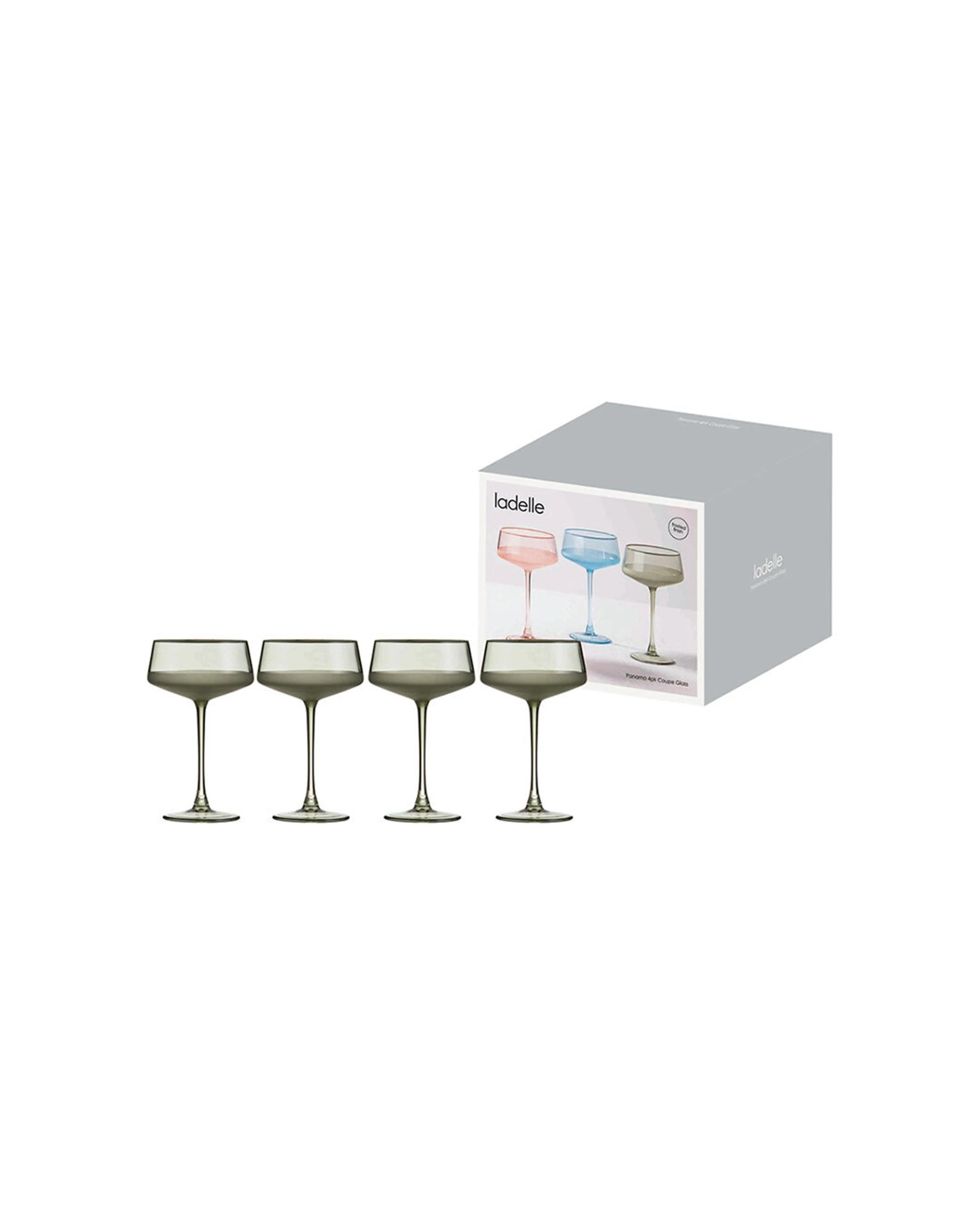 2 Ladelle 4pc Panama Cocktail Coupe Serving Glass Set Moss - Green, 2 of 2
