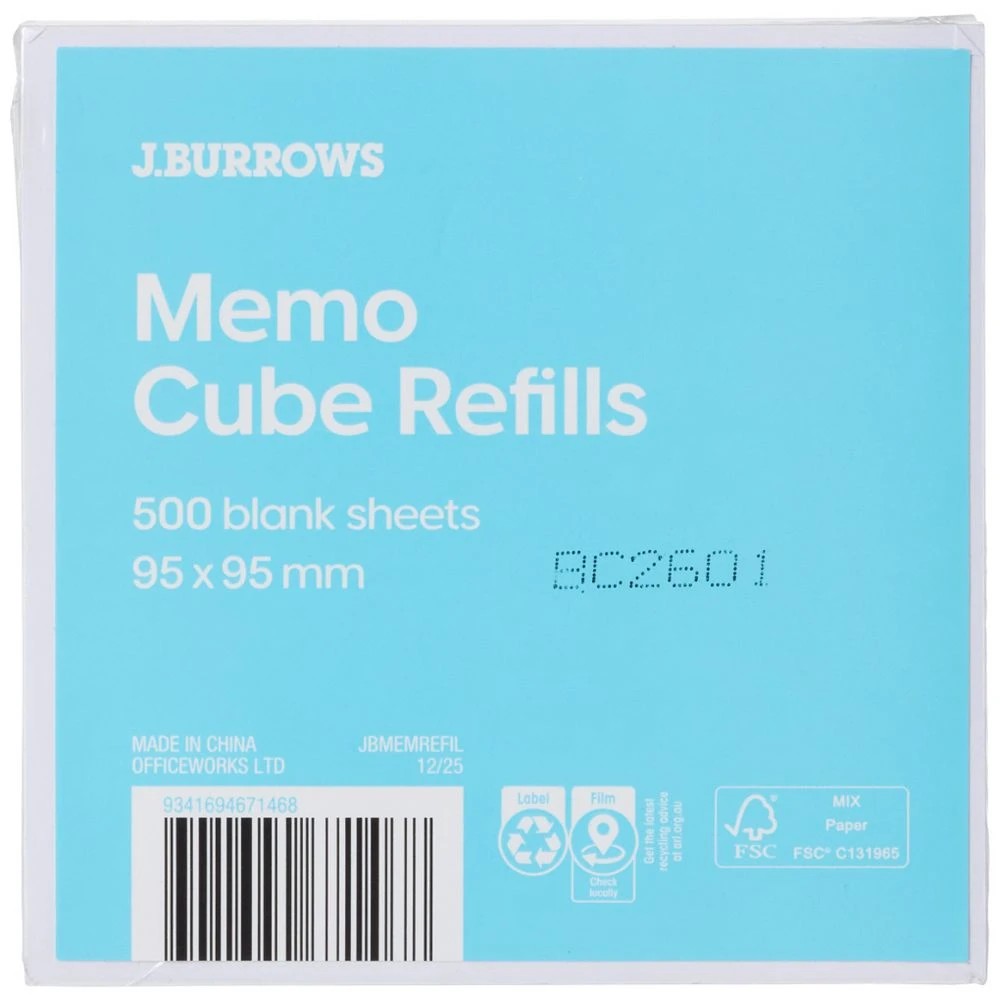 1 J.Burrows Memo Refill 500 Sheets, 1 of 2
