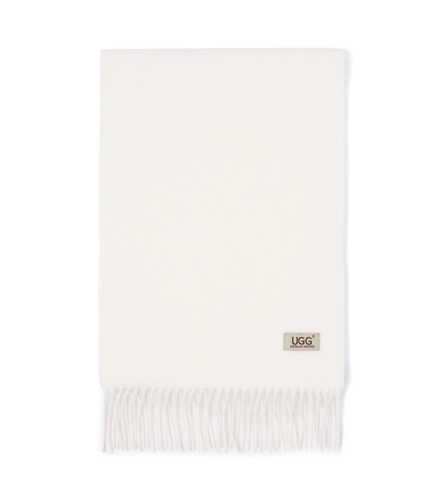 1 Australian Shepherd UGG Fealara 100% Wool Plain Scarf MILKY WHITE, 1 of 5