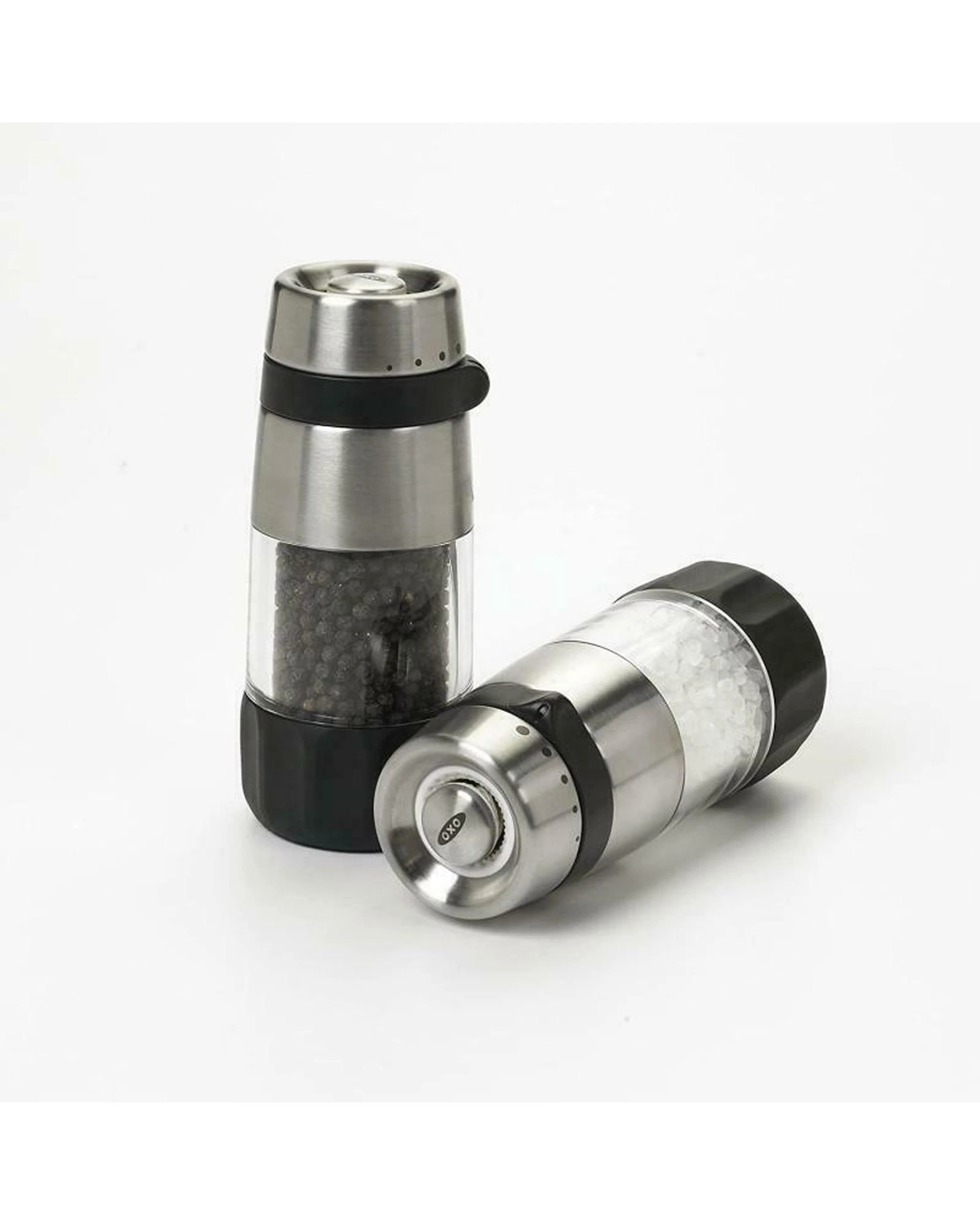 6 OXO Good Grips Stainless Steel Accent MessFree Salt & Pepper Grinder Set, 6 of 6