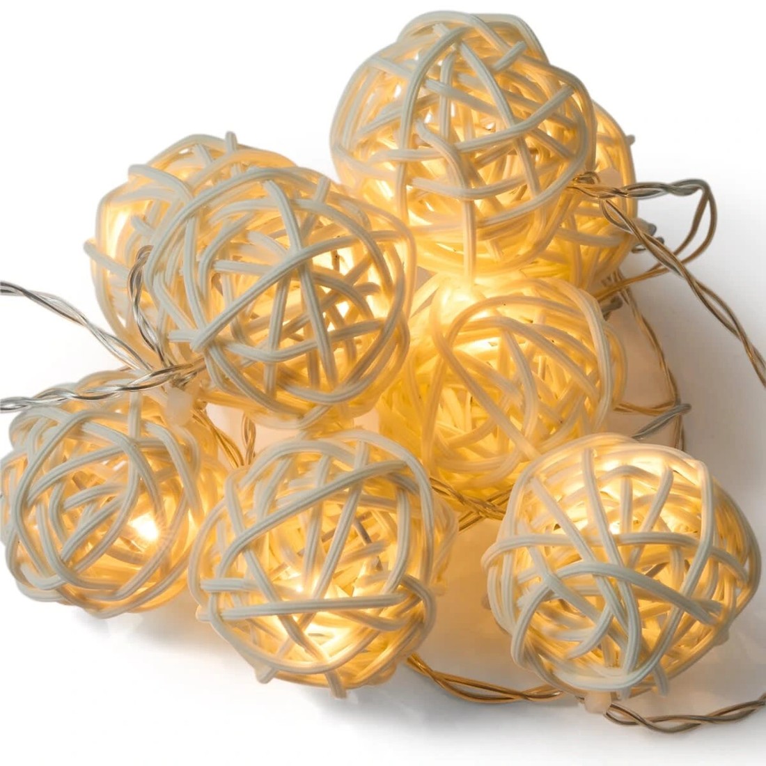 5 Rattan Look String Lights, 5 of 8