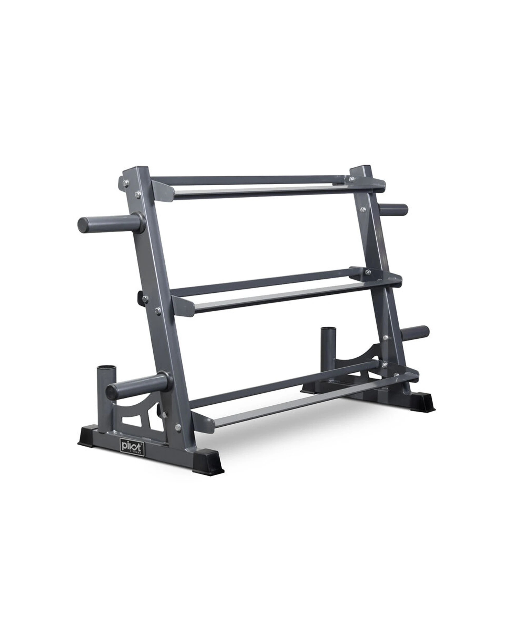 2 Bodyworx 3-Tier Weight Plate Dumbell Holder Rack Home Gym Storage 159x88cm - Black, 2 of 4
