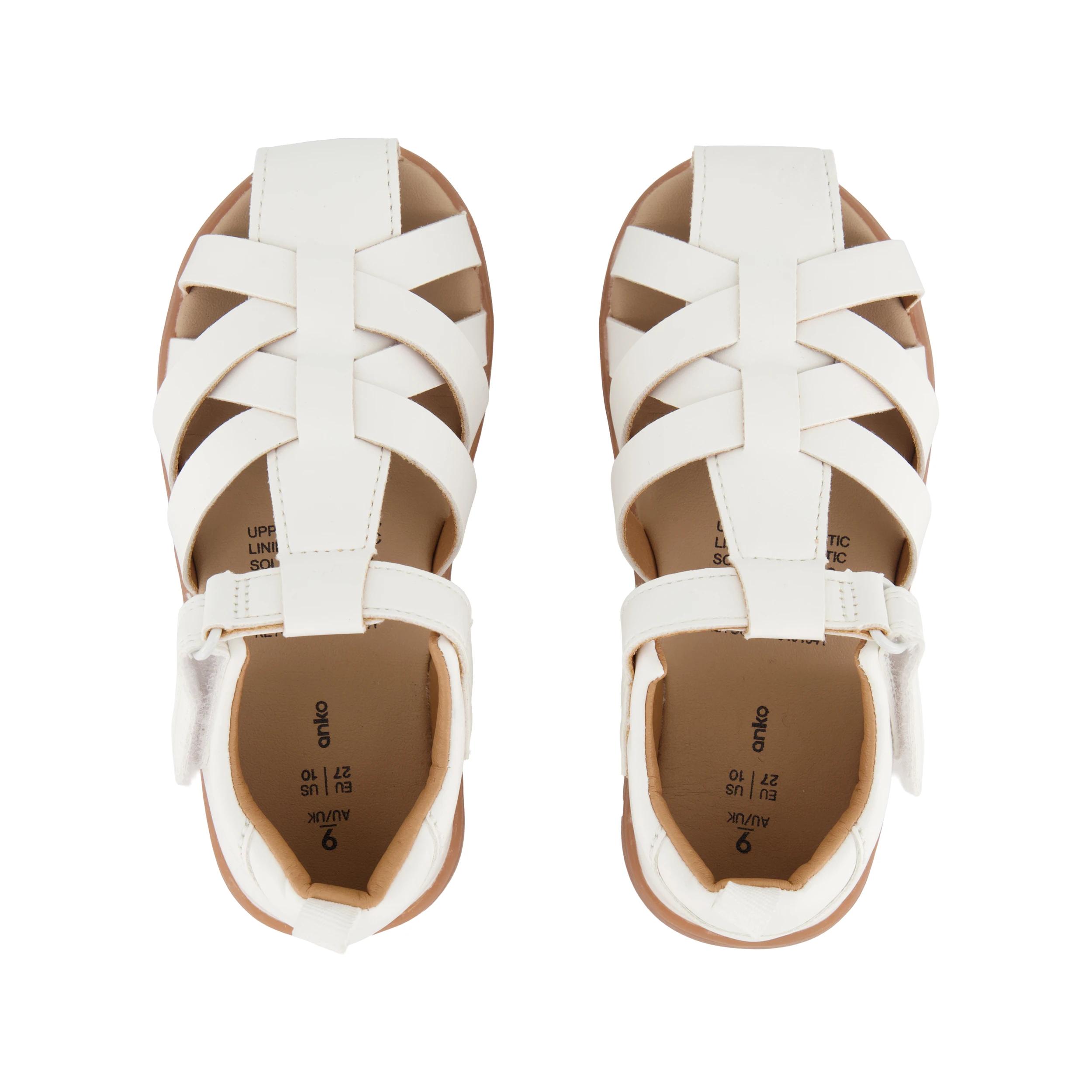 3 Junior Closed Toe Sandals WHITE, 3 of 4