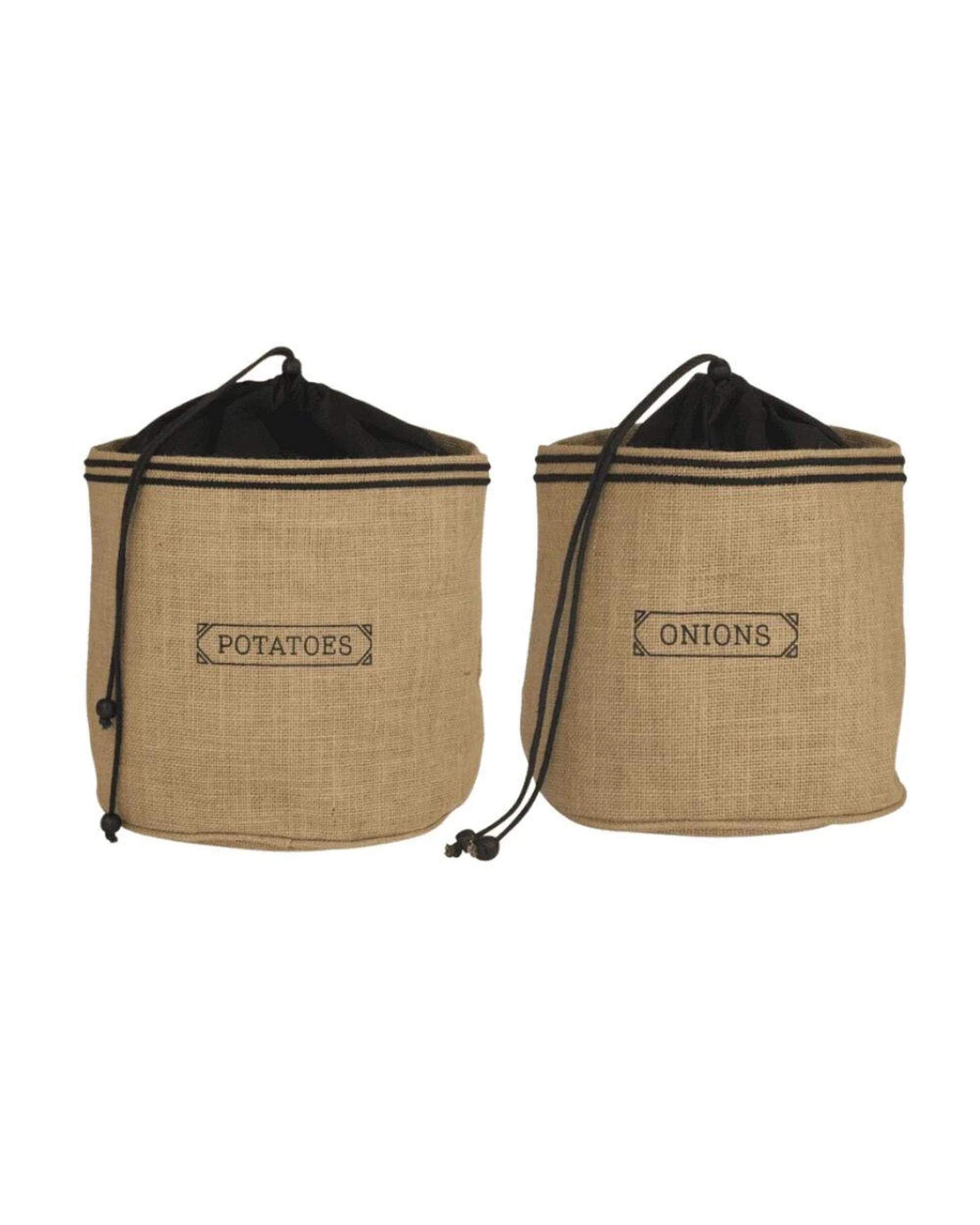 1 Davis & Waddell Potato and Onion Sack Storage Bag Set of 2 - Natural, 1 of 3