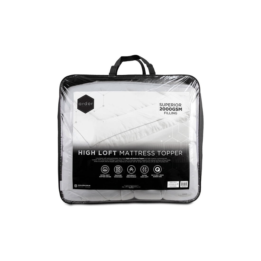 2 Ardor 2000GSM Mattress Topper Quilted - Double Bed, 2 of 4