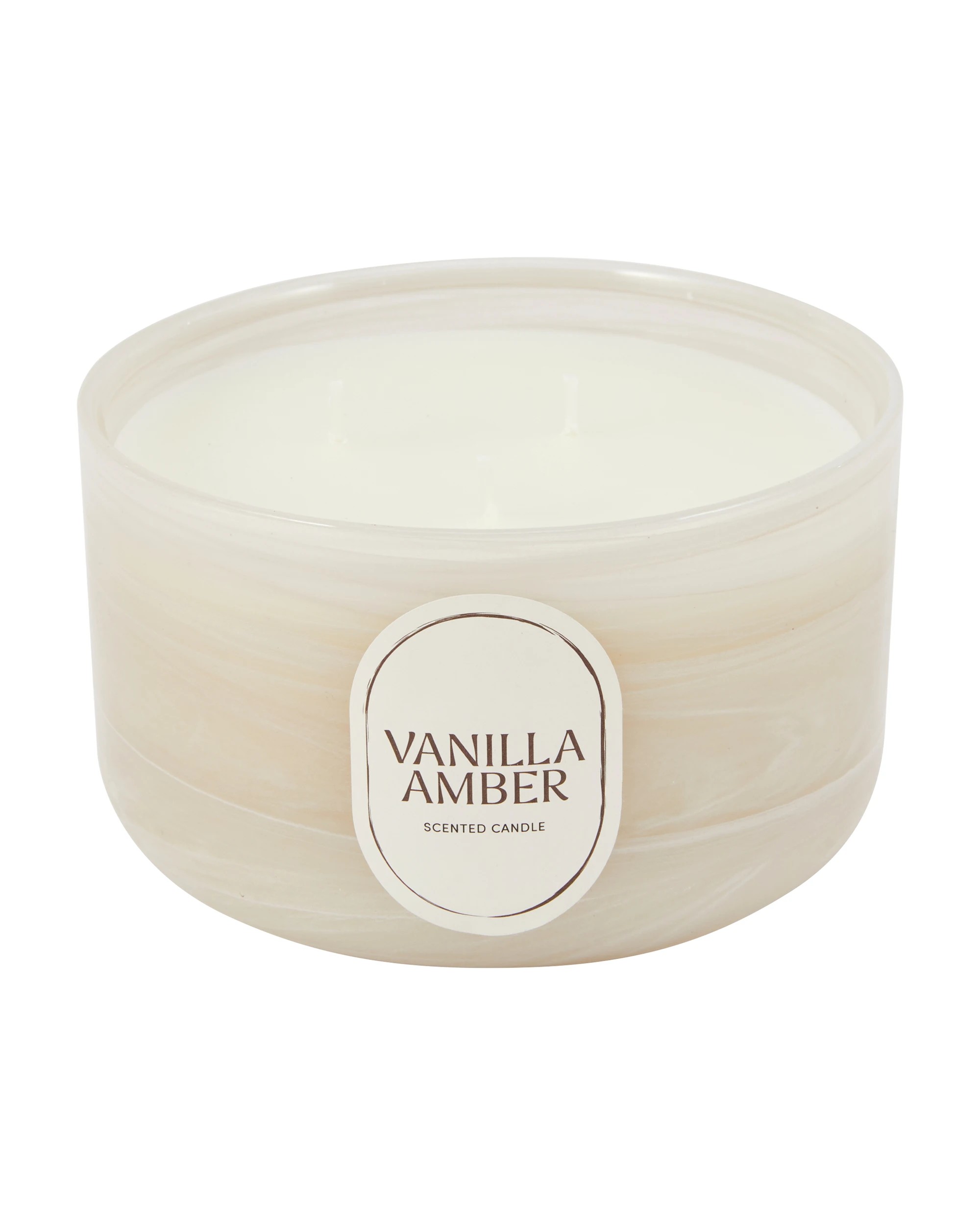 2 Swirl Vanilla Amber Glass Candle, 2 of 5