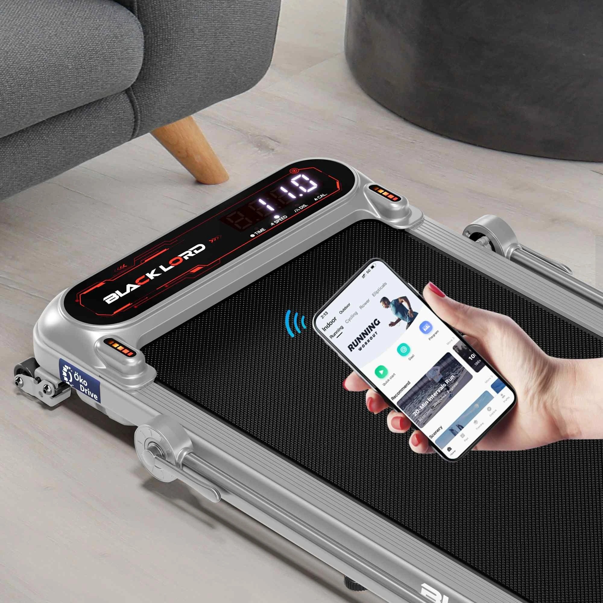 4 Black Lord Treadmill Electric Walking Pad Incline Shock Absorbers Foldable - Silver, 4 of 10