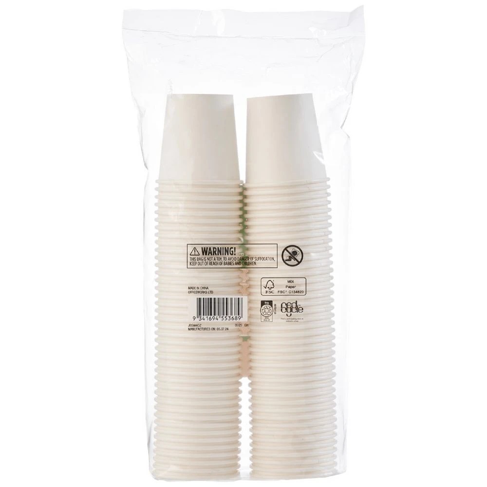 2 J.Burrows Single Wall Paper Cups 113mL 80 Pack, 2 of 4