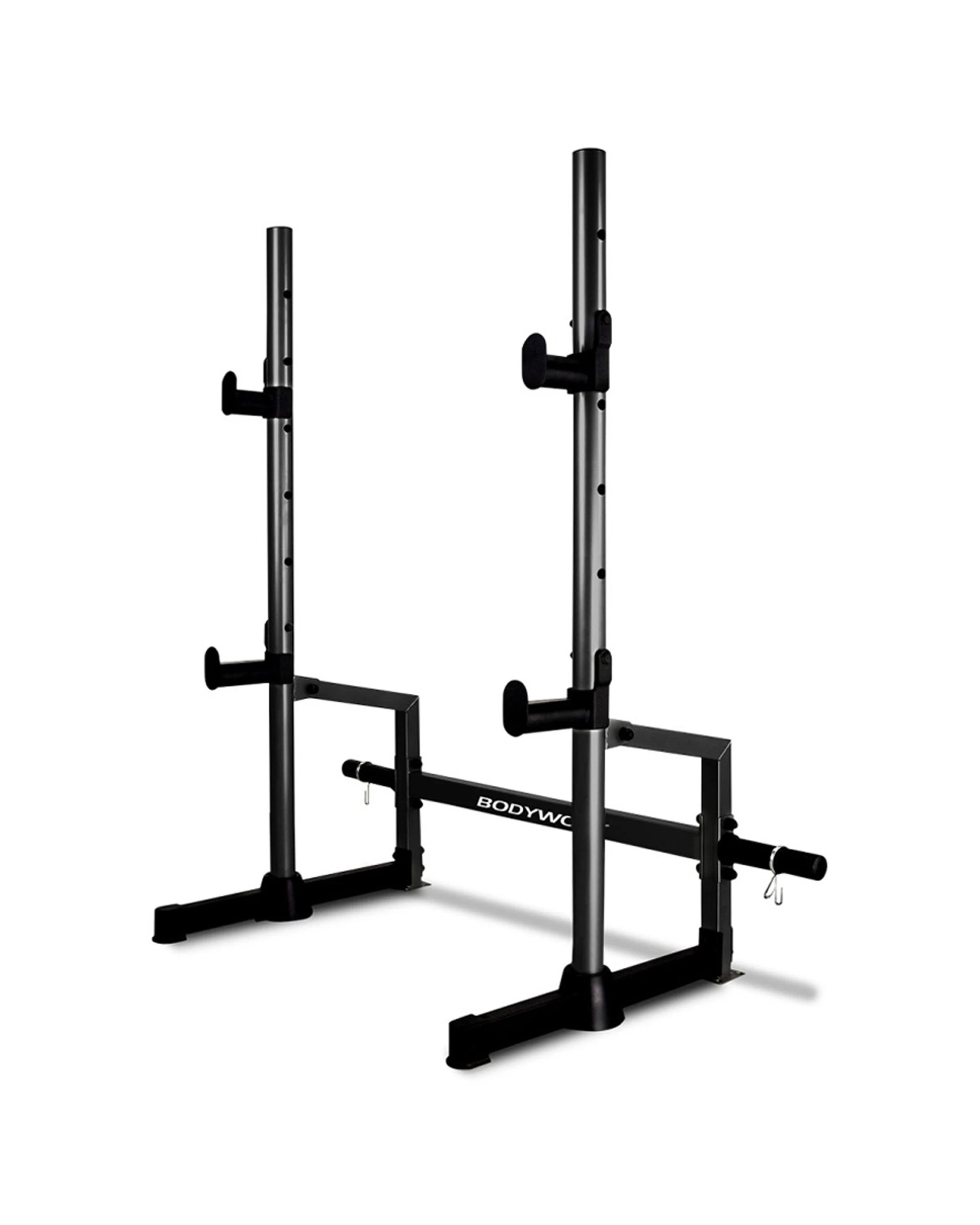 1 Bodyworx Adjustable Squat Rack 150kg Capacity Gym Equipment With Spotters - Black, 1 of 1
