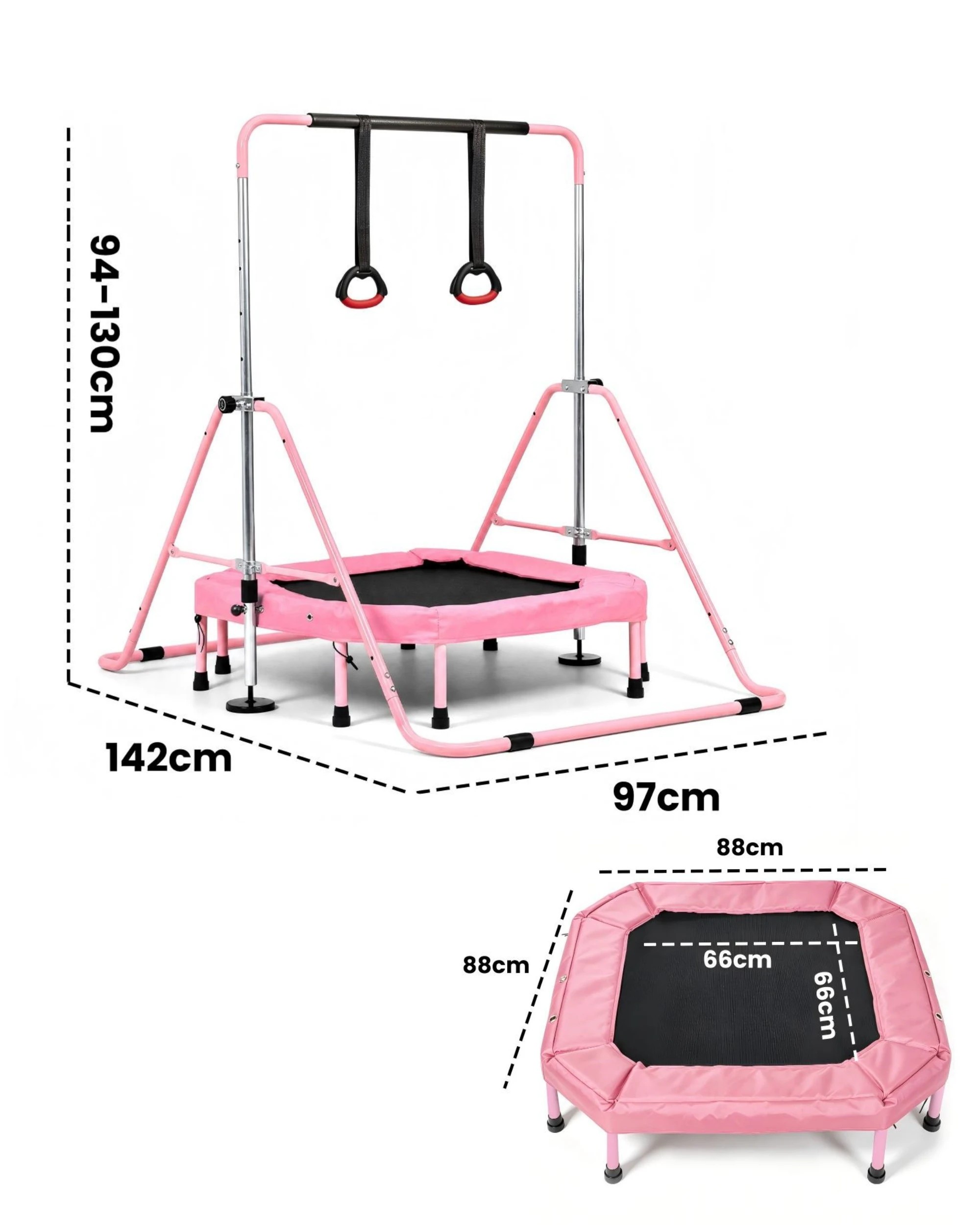 7 Advwin Kids Gymnastics Bar Training Bar for Indoor Outdoor - Pink, 7 of 7