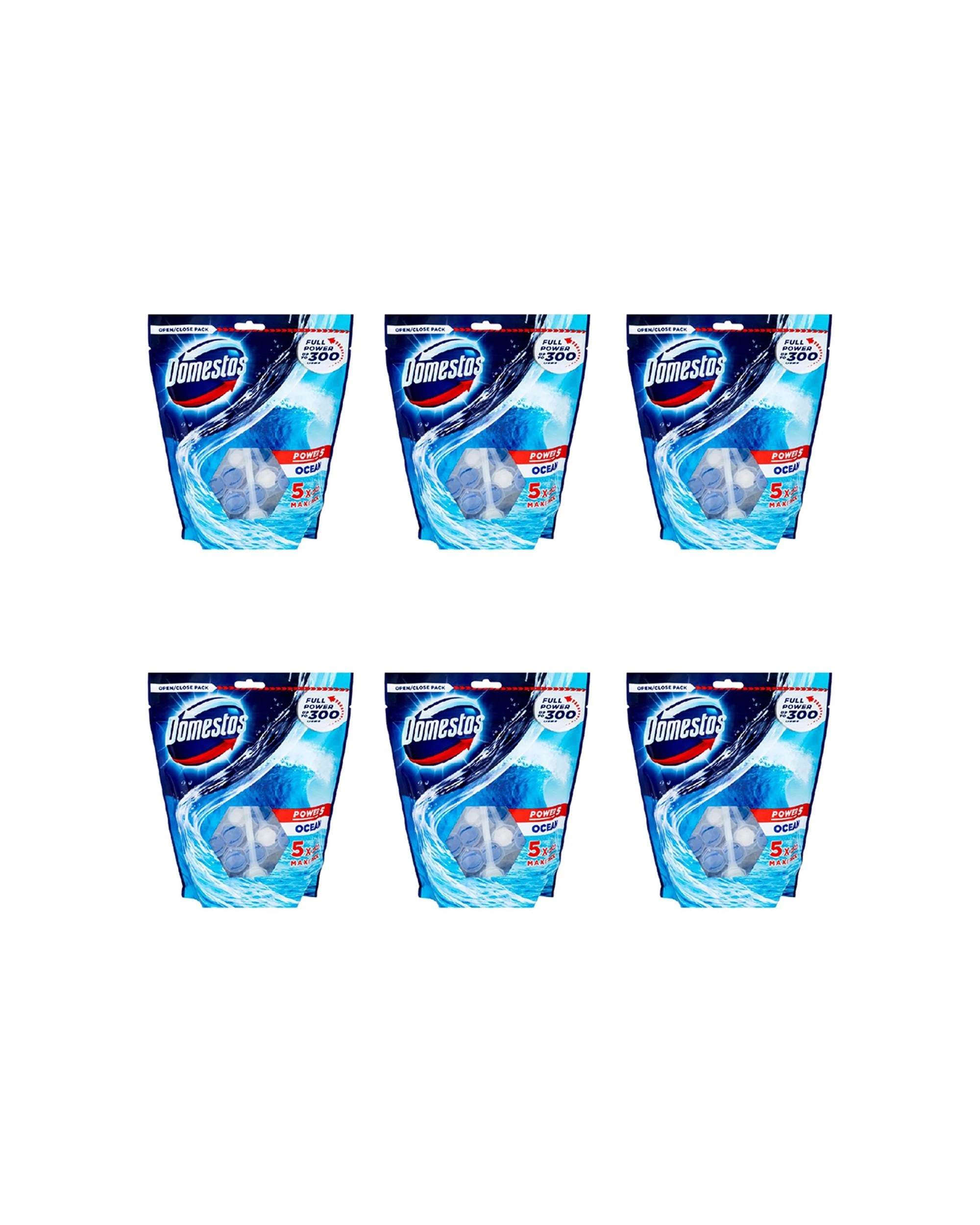 1 6 x 30pc Domestos Toilet Cage Power 5 Bathroom Bowl Cleaner 55g - Multi, 1 of 3