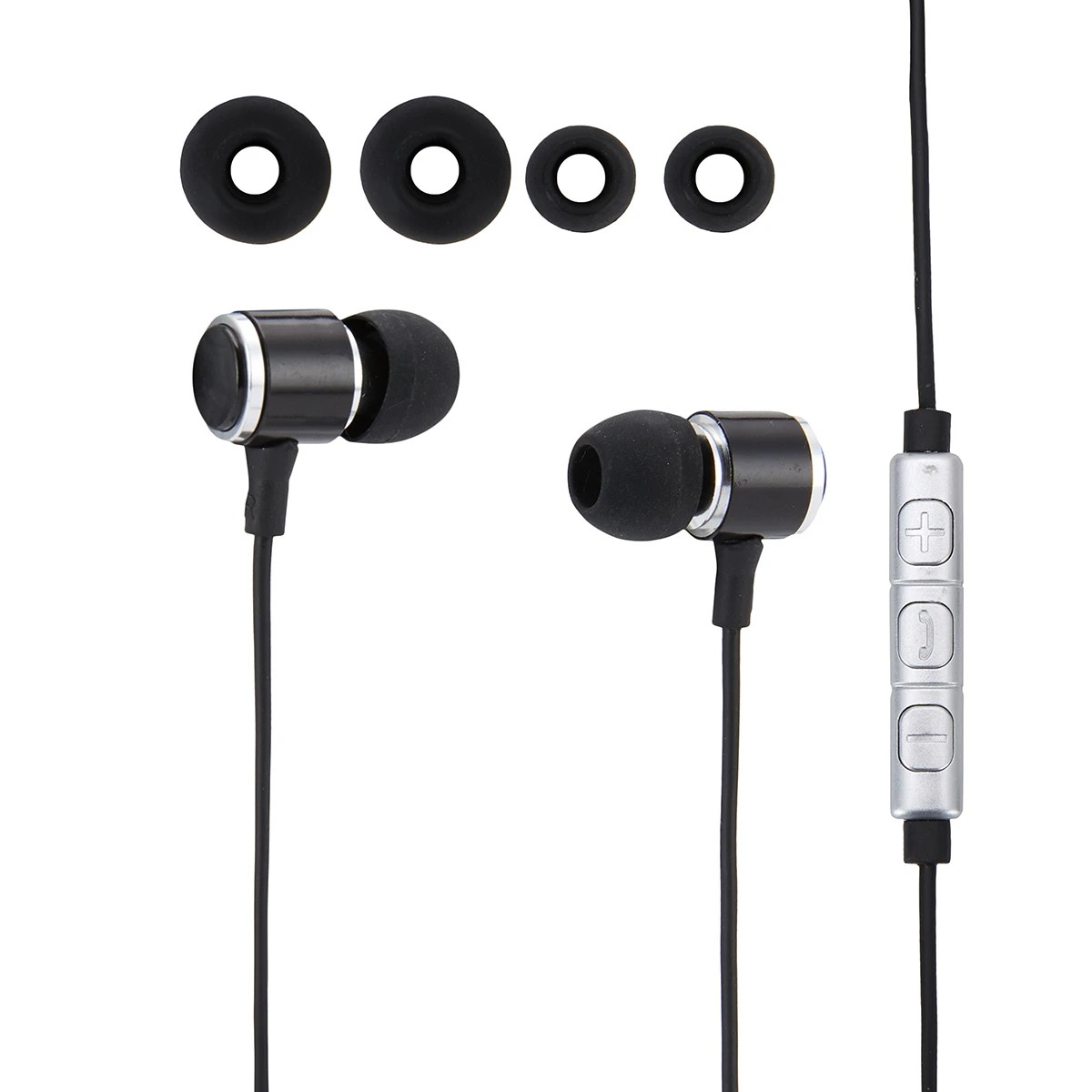 1 Bud Style Lighting Earphones - Black with Silver, 1 of 4