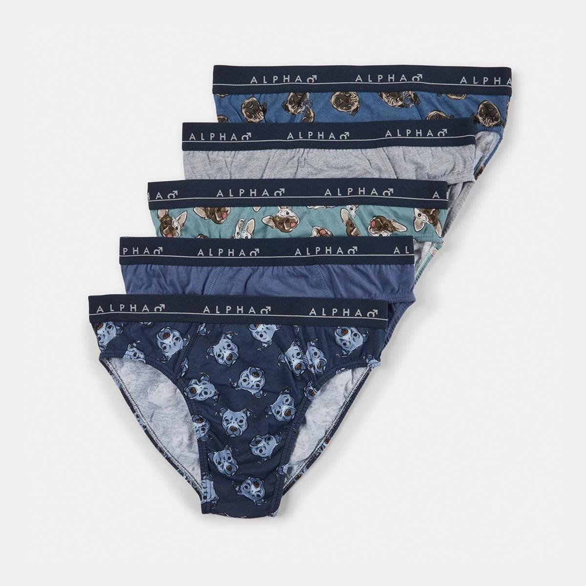 1 5 Pack Printed Briefs Dogshead, 1 of 10
