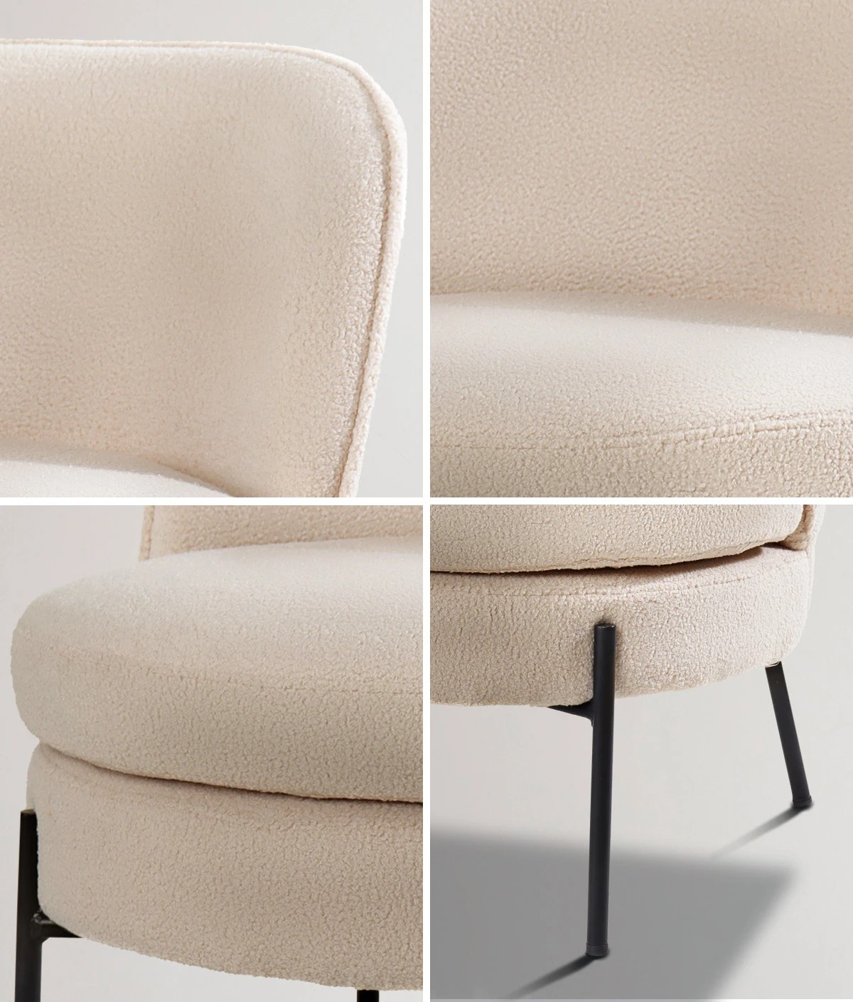 5 Oikiture Armchair Lounge Chair Accent Couch Chairs Padded Sofa Boucle - Beige, 5 of 6