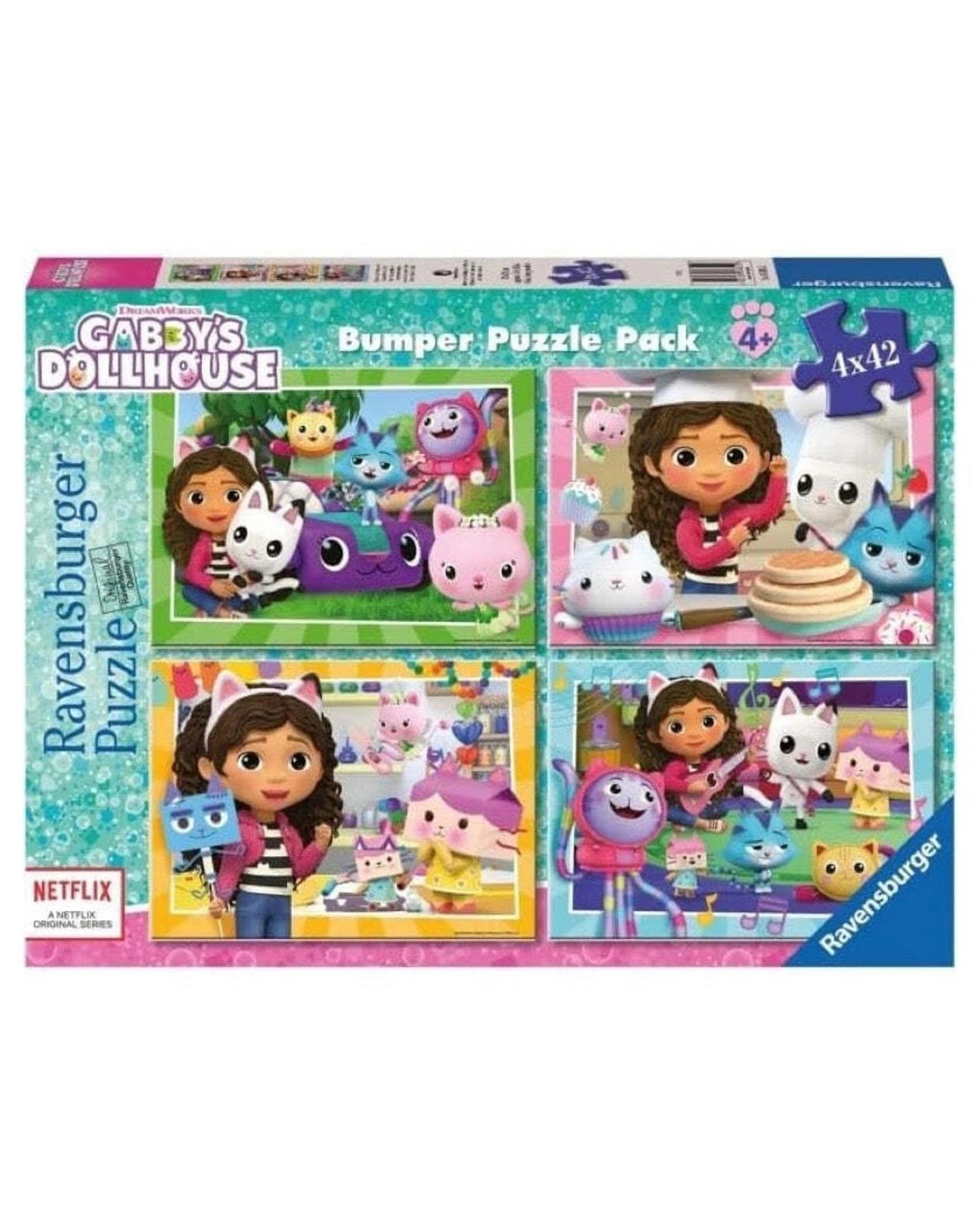1 Gabby's Dollhouse Bumper Pack 4 x 42 Piece Jigsaw Puzzle, 1 of 1