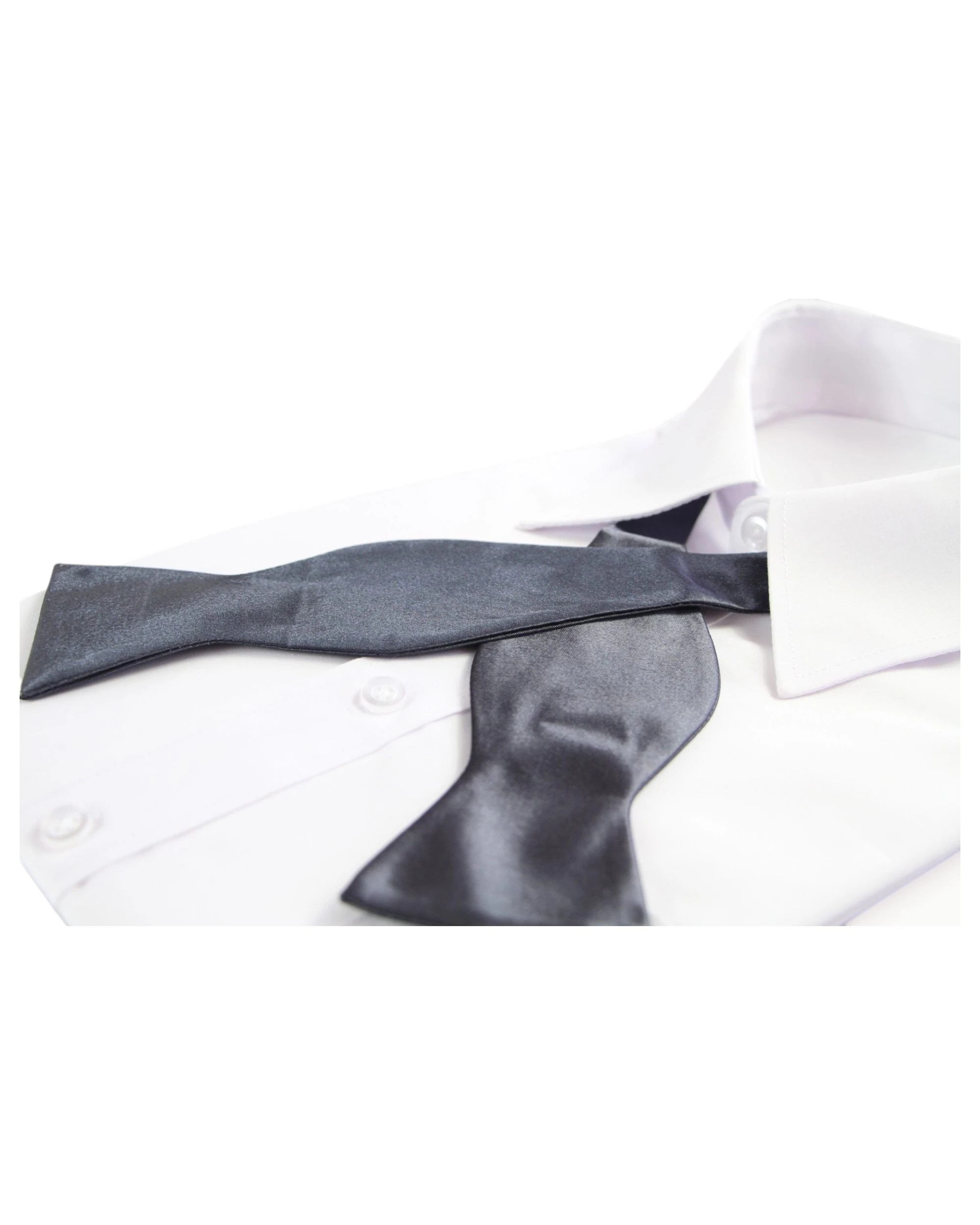 3 Zasel Mens Self Tie Bow Tie - Silver - Silver, 3 of 4