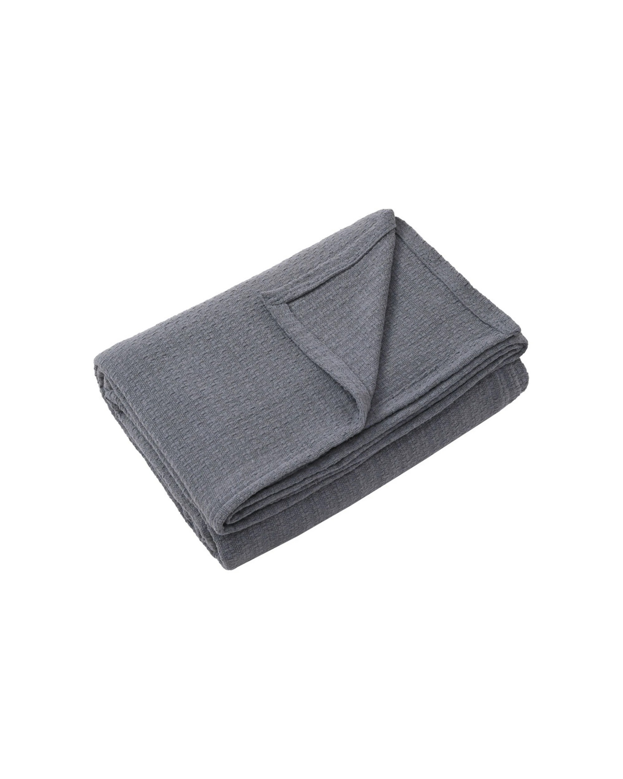 1 Jason Cotton Basketweave Pattern Blanket Durable Soft - Grey, 1 of 1