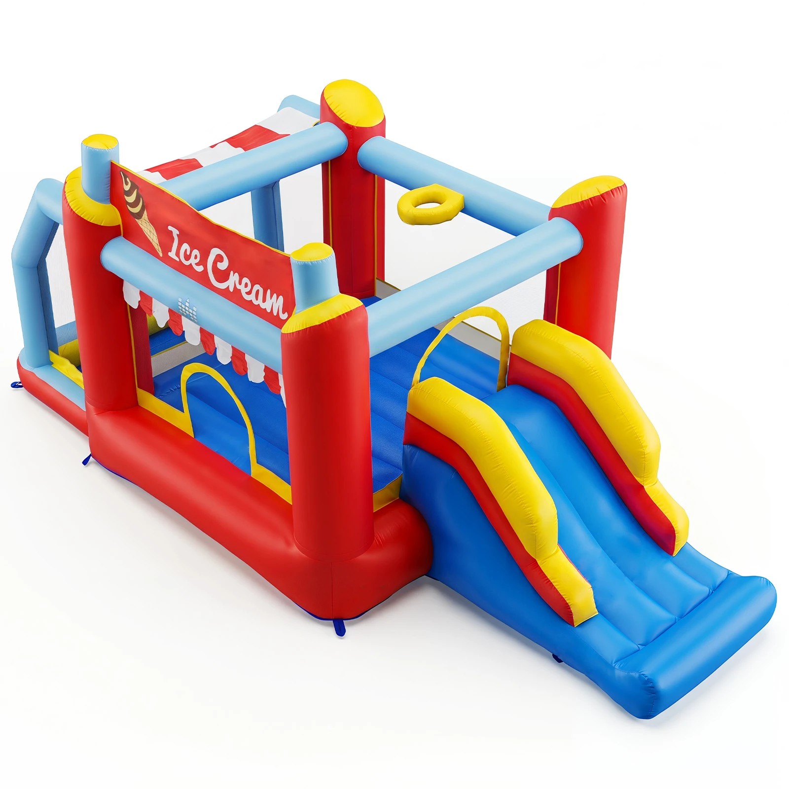 1 Costway Inflatable Bounce House 5-in-1 Ice Cream Jumping Castle Playhouse No Blower - Multi, 1 of 3