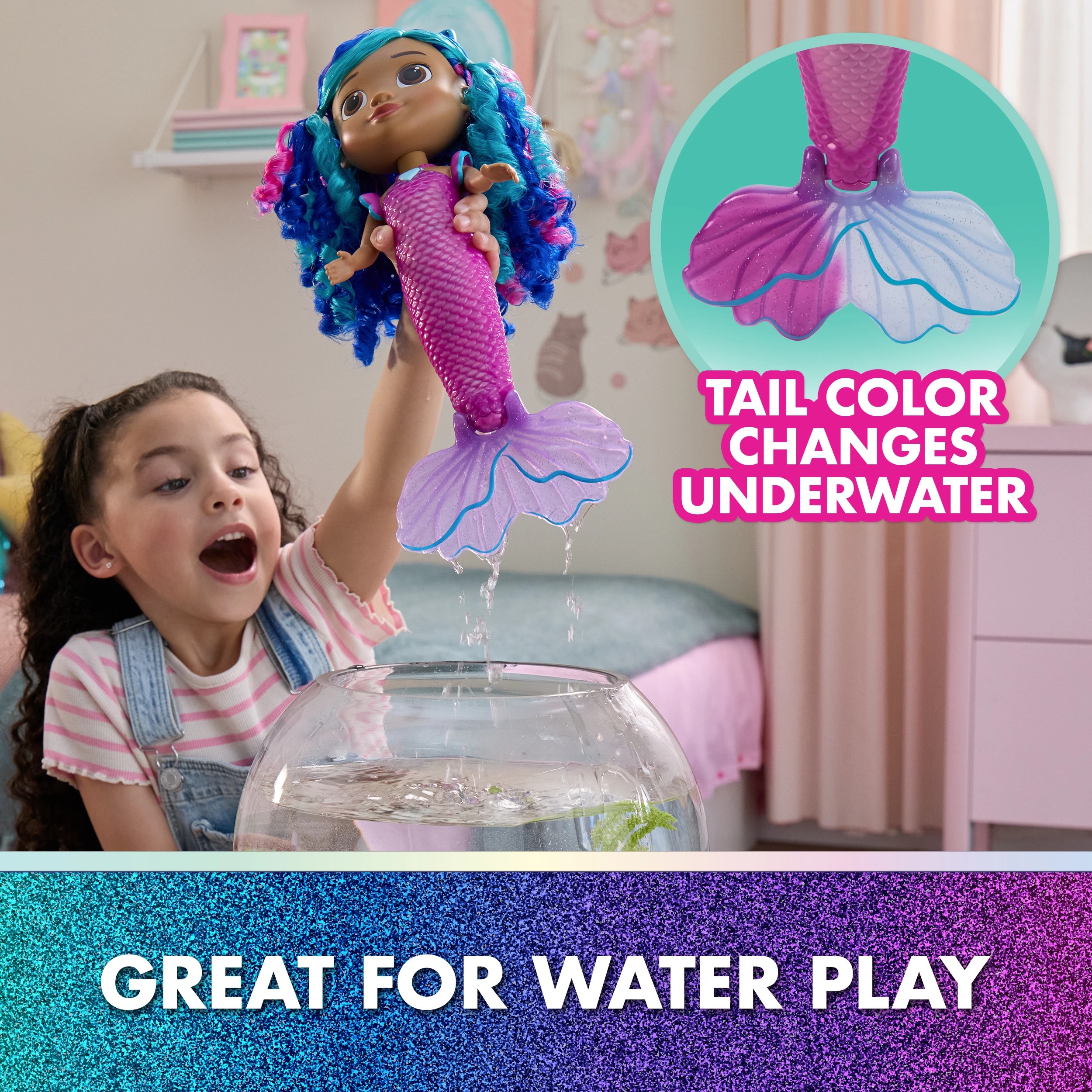 7 Gabby's Dollhouse: The Movie: Sing and Shine Mermaid Gabby, 7 of 10