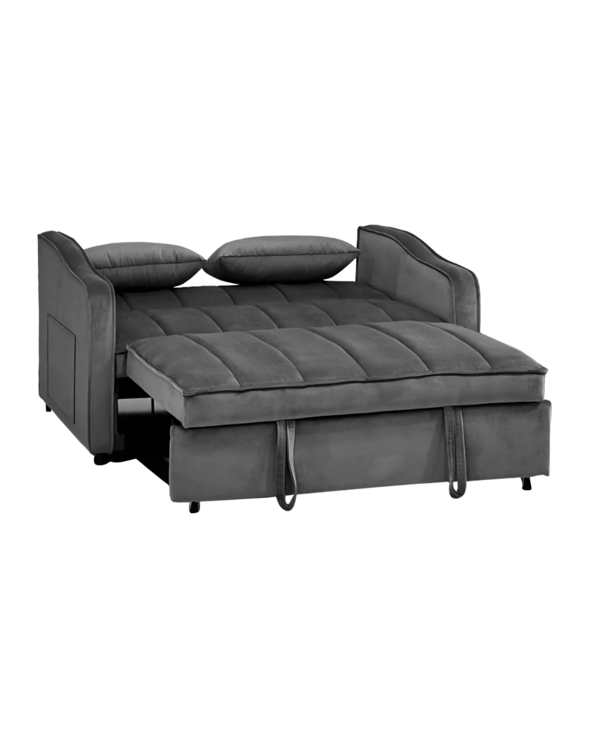 2 Sarantino Fenton Velvet 2-Seater Sofa Bed - Dark Grey, 2 of 9
