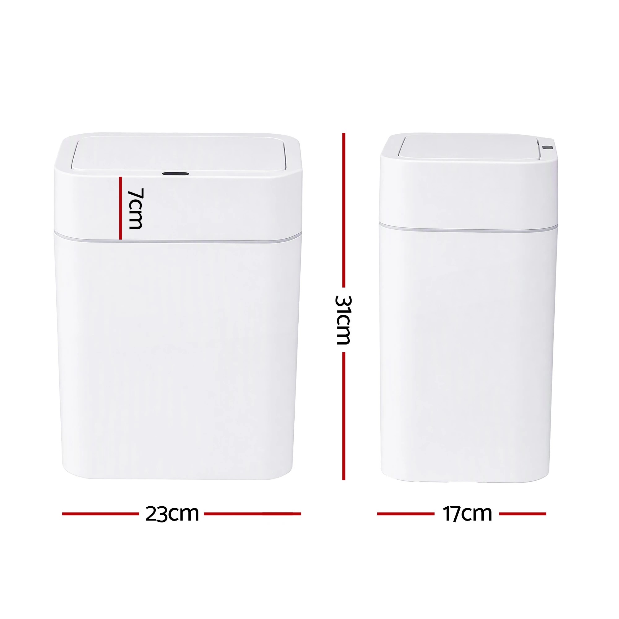 2 Artiss Rubbish Bin 12L 2-Pack Sensor Kitchen Automatic Motion Touchless - White, 2 of 9