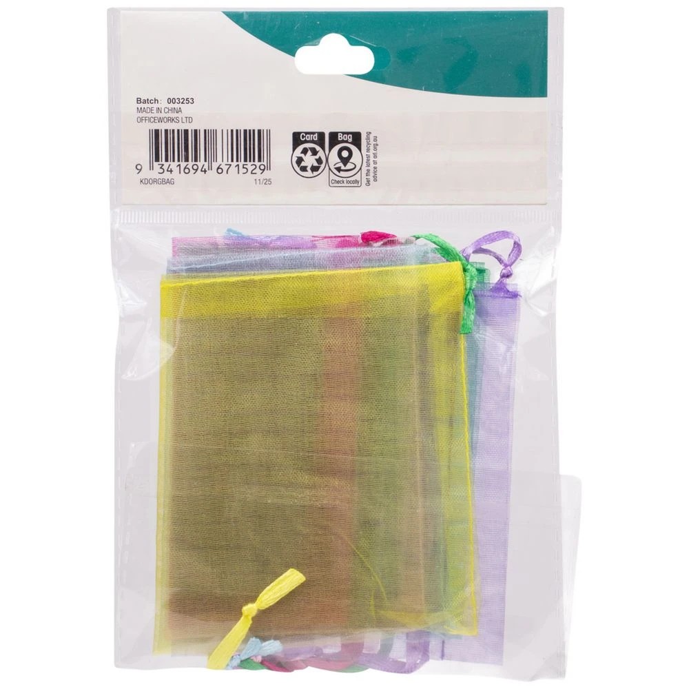 3 Kadink Organza Bags Assorted 6 Pack, 3 of 3