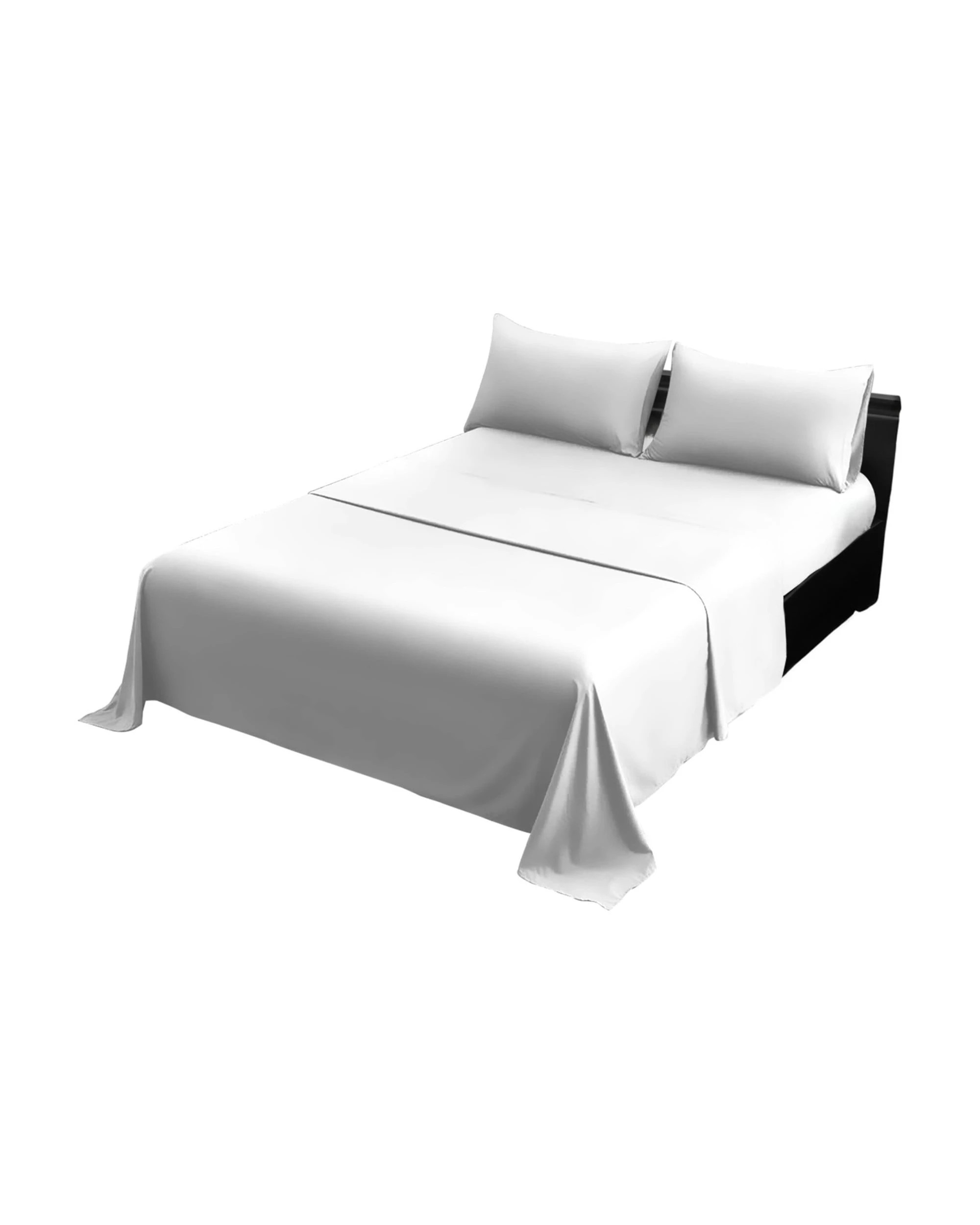 2 Laura Hill 1000 Thread Count Cotton Rich Double Bed Sheet Set 4 Piece in White - Double Bed, 2 of 5