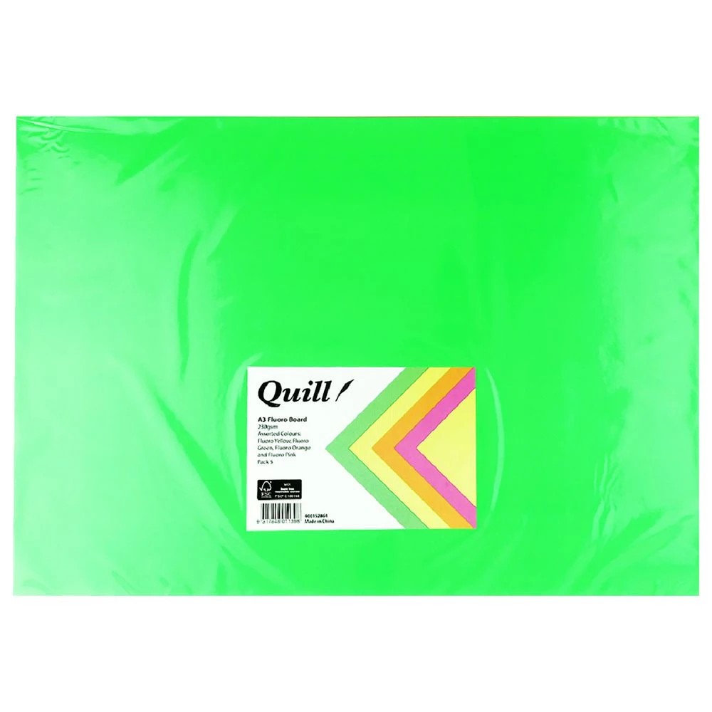 2 Quill A3 Fluoro Board Assorted 5 Pack, 2 of 2