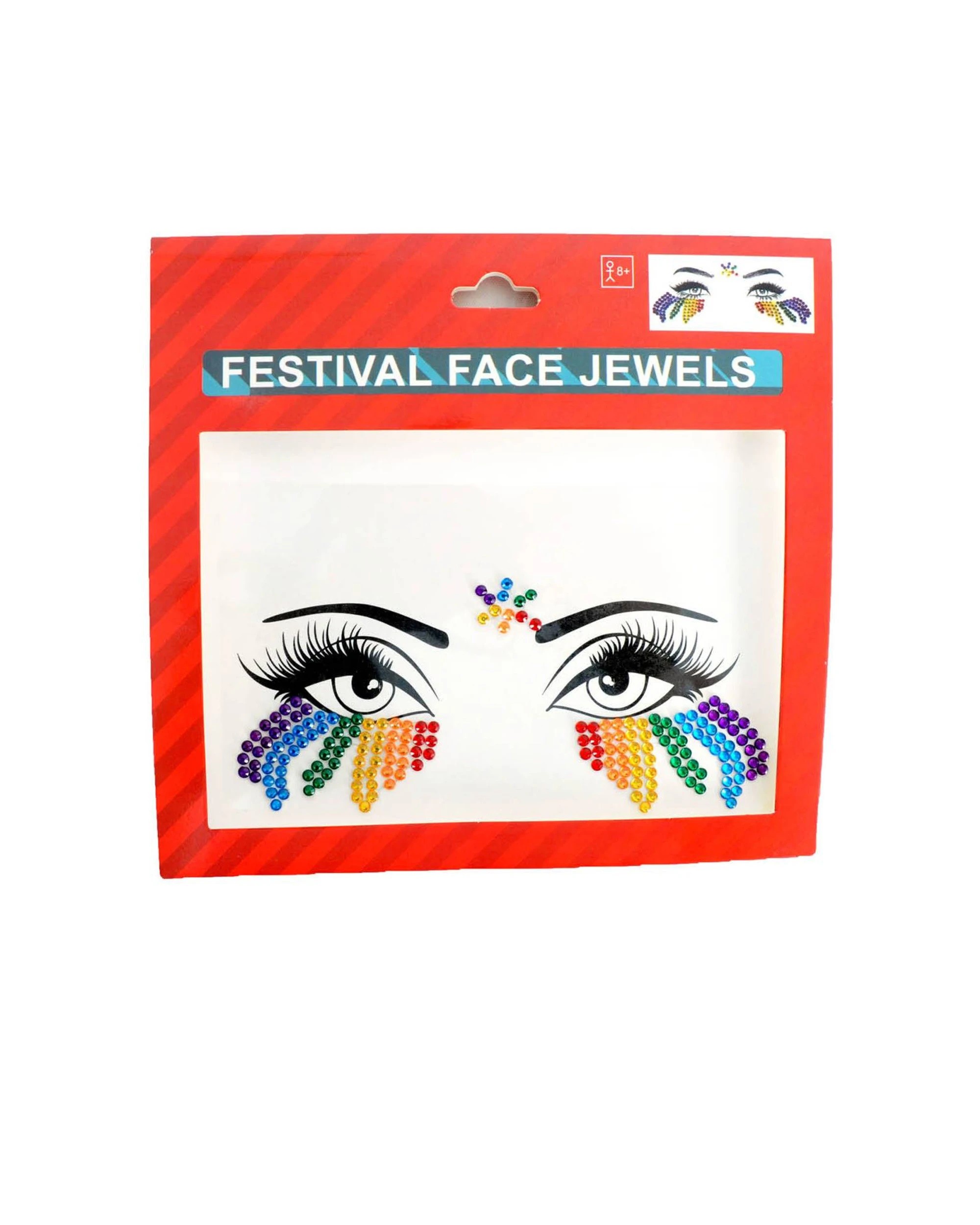 1 JD Party Face Jewels Rainbow Under Eye Festival Accessory - Multi, 1 of 1