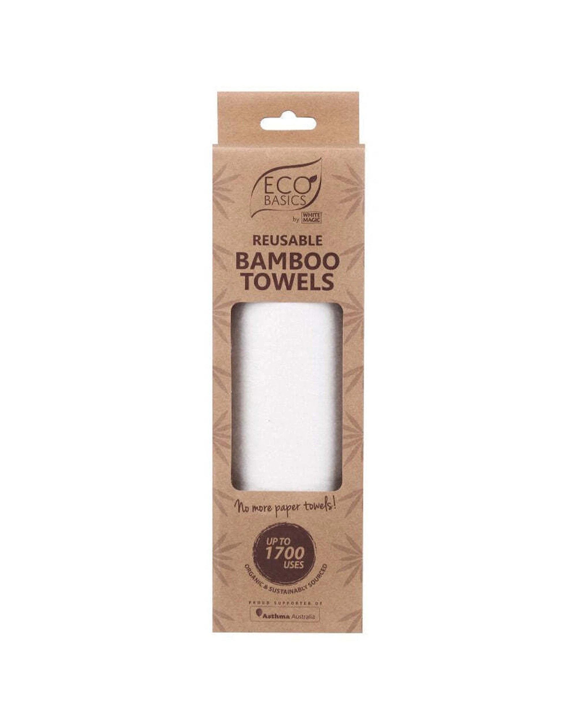 3 White Magic Eco Basics 20 Pack Reusable Bamboo Towels 30x28cm Up To 85 Washes - White, 3 of 3