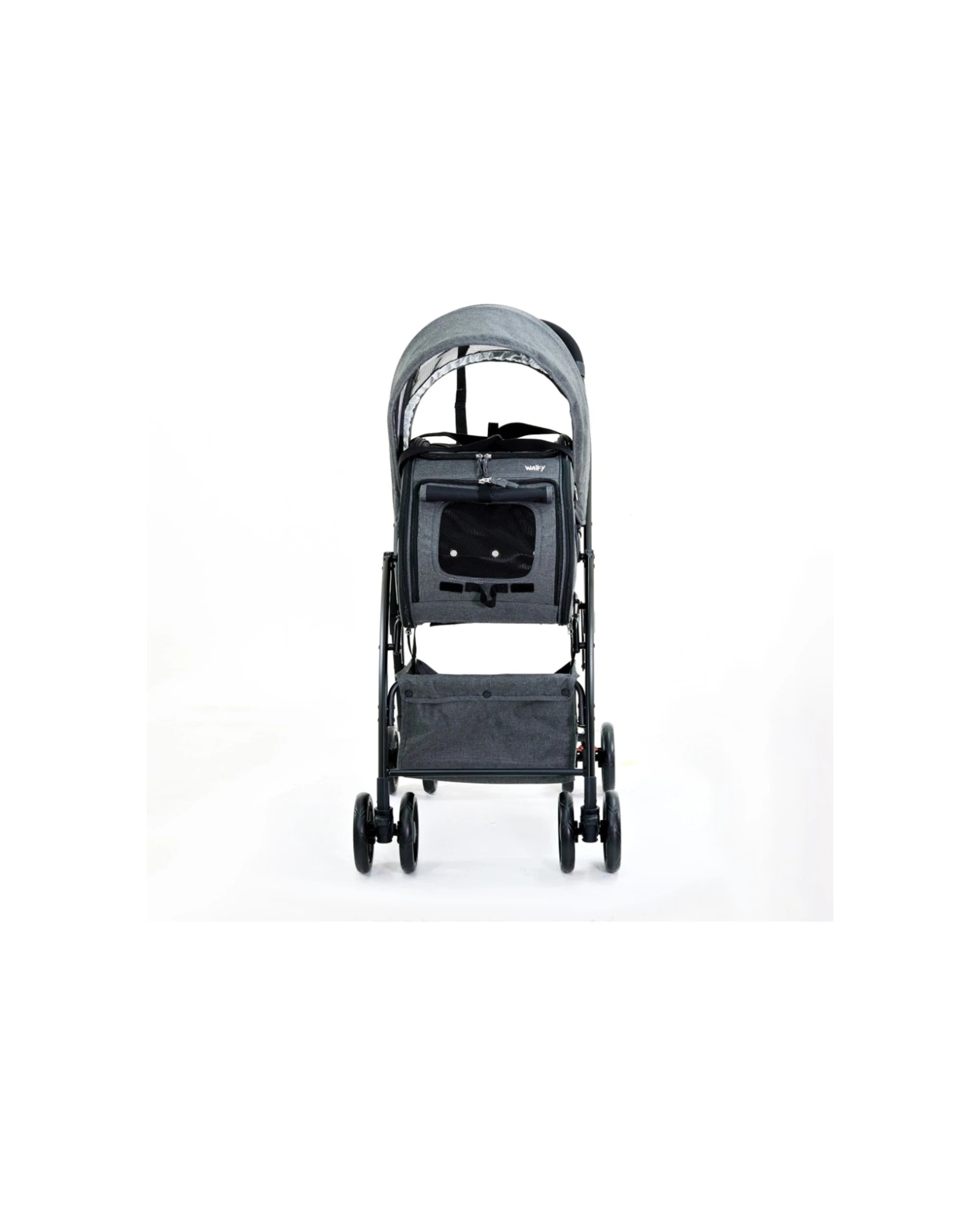 2 Furmates Walky Pet Stroller Pram Removable Carrier Sun Canopy 10kg One Hand Fold - Grey, 2 of 8