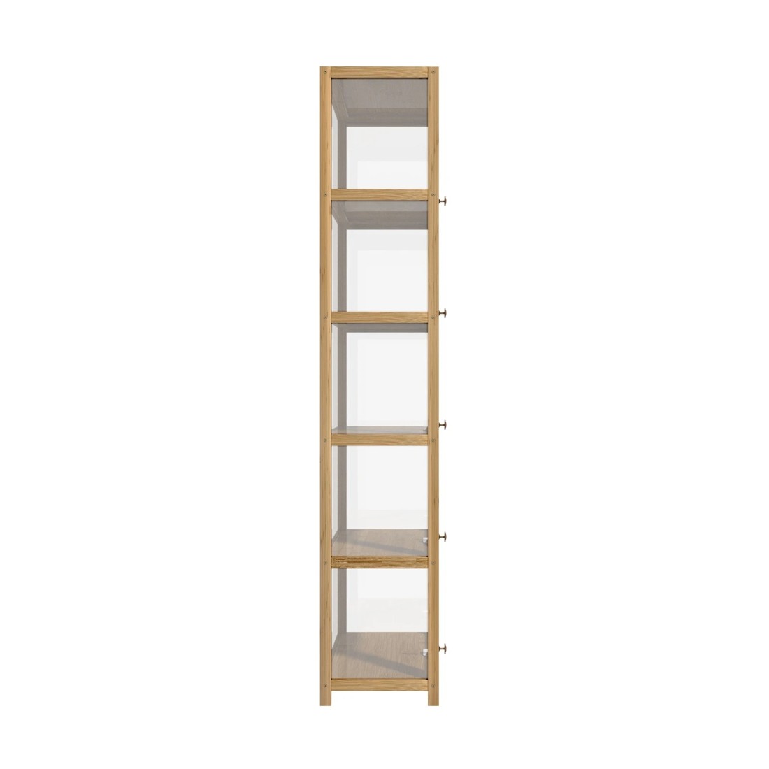 6 Oikiture Display Cabinet Slim Storage 5-tier Shelves Clear Bookcase Rack
 - Natural, 6 of 9