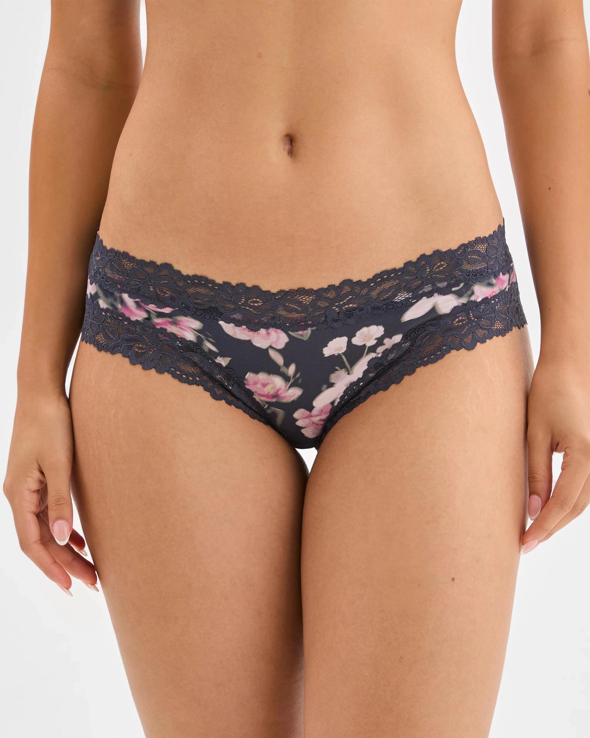 2 Target Woman Womens Modal and Lace Bikini Briefs 2 Pack BLURRED FLORAL NAVY/RED VIOLET, 2 of 4