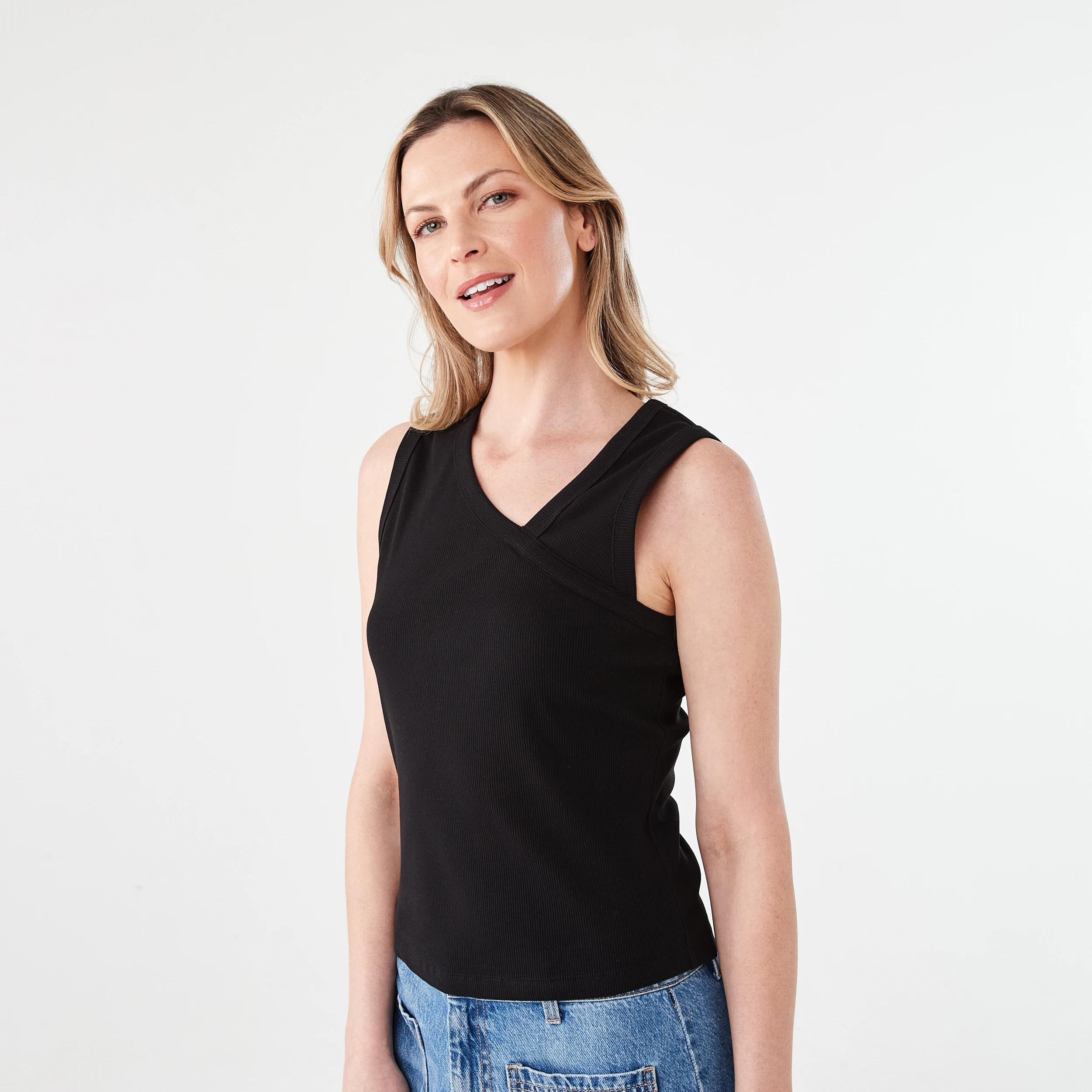 2 Sleeveless Asymmetric Top Black, 2 of 5