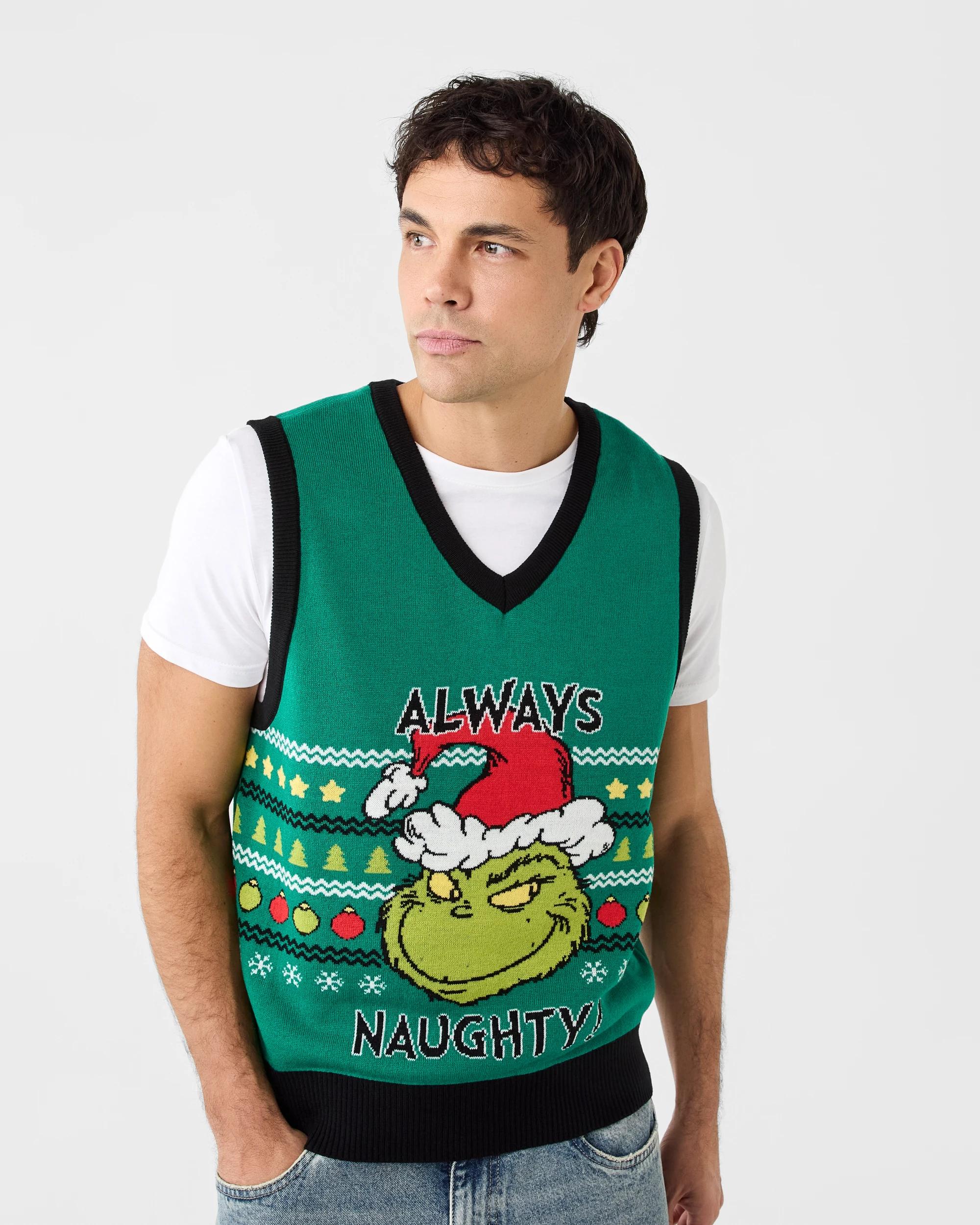 2 Christmas Knit Vest Grn Grinch, 2 of 6