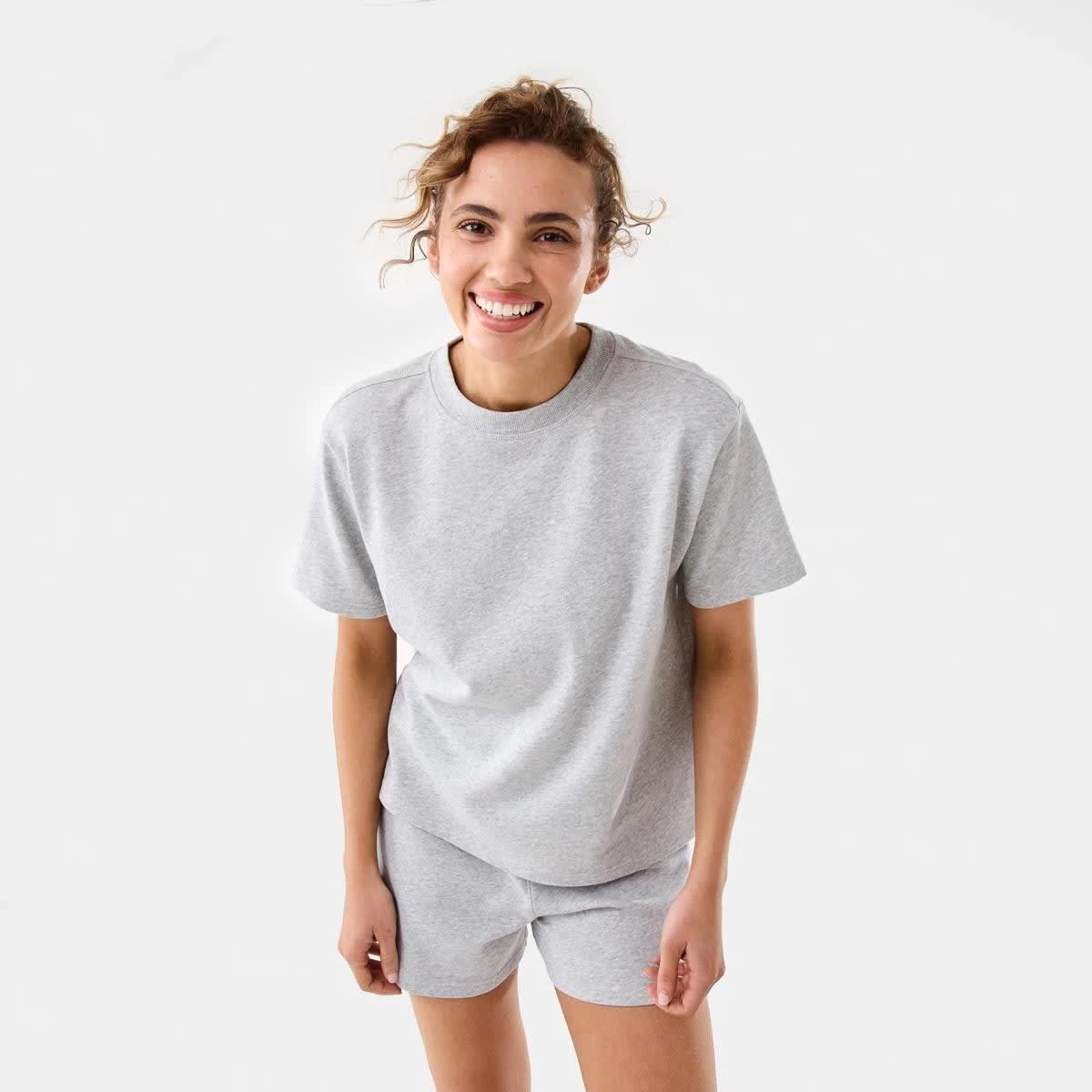 7 Active Womens Terry T-shirt SOFT GREY MARLE, 7 of 7