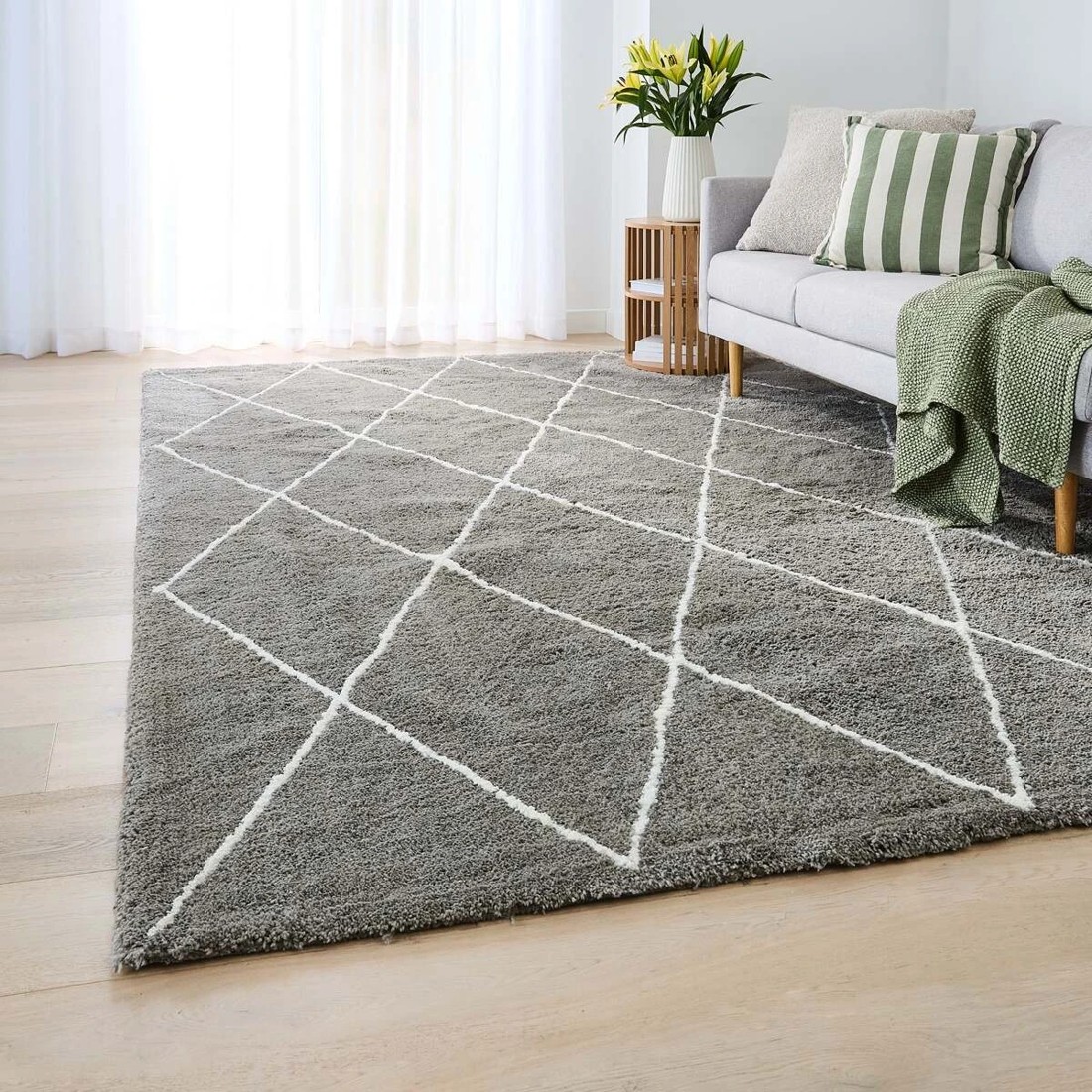 1 Trellis Rug - Grey, Extra Extra Large - 300cm x 200cm, 1 of 6