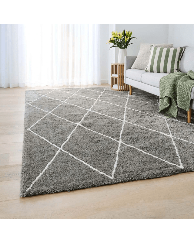 Trellis Rug - Grey, Extra Extra Large - 300cm x 2